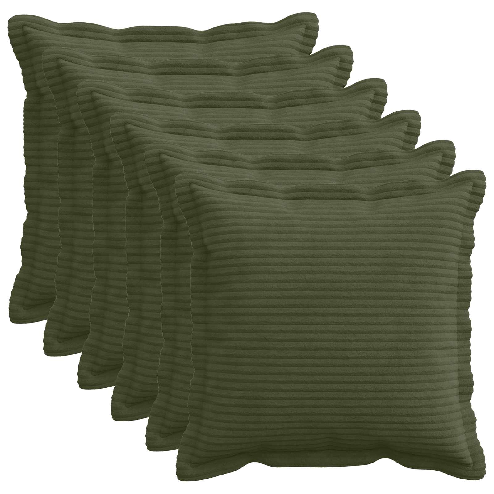 Federa 6 pz HOUTEN Verde 40 x 40 cm corduroy