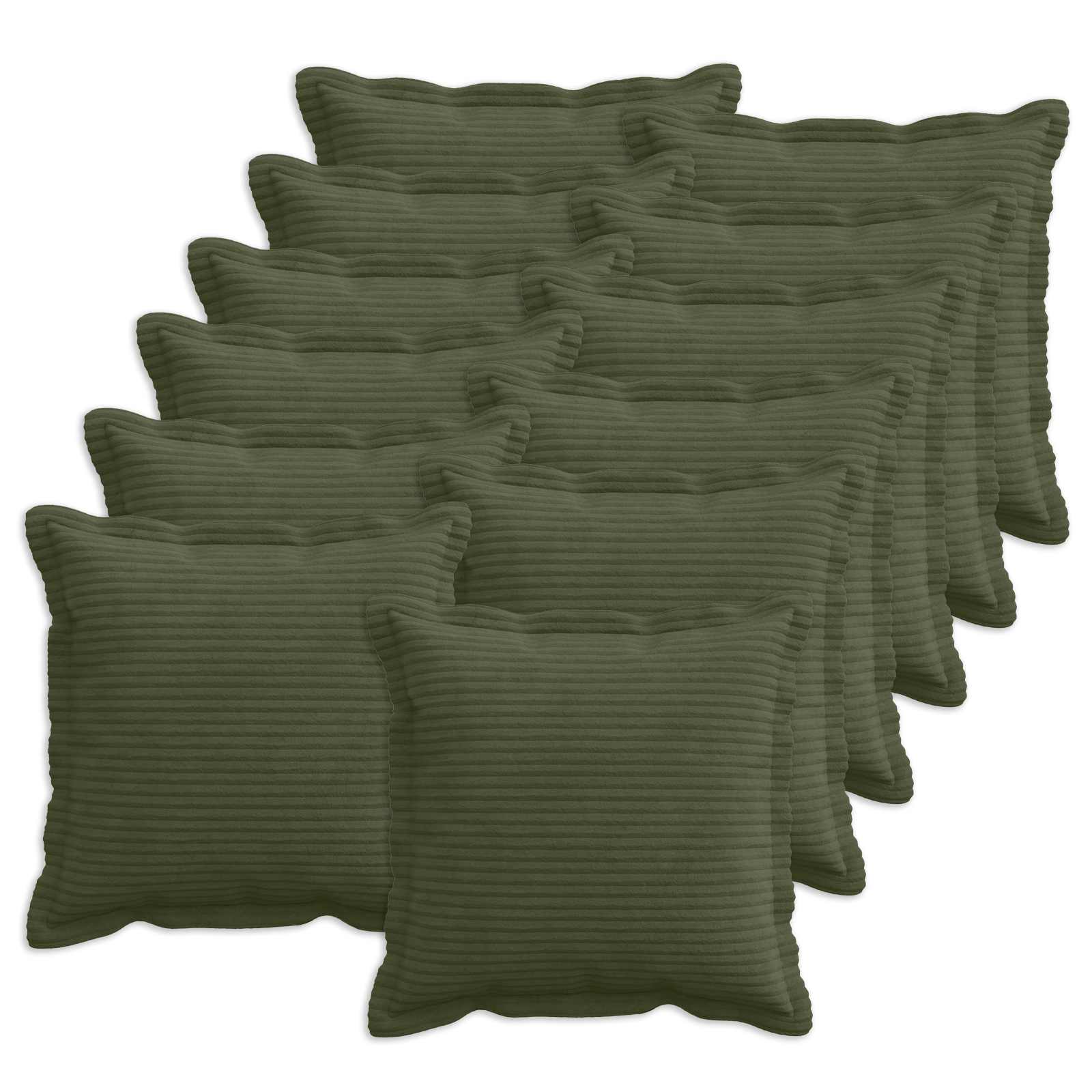 Federa 12 pz HOUTEN Verde 40 x 40 cm corduroy