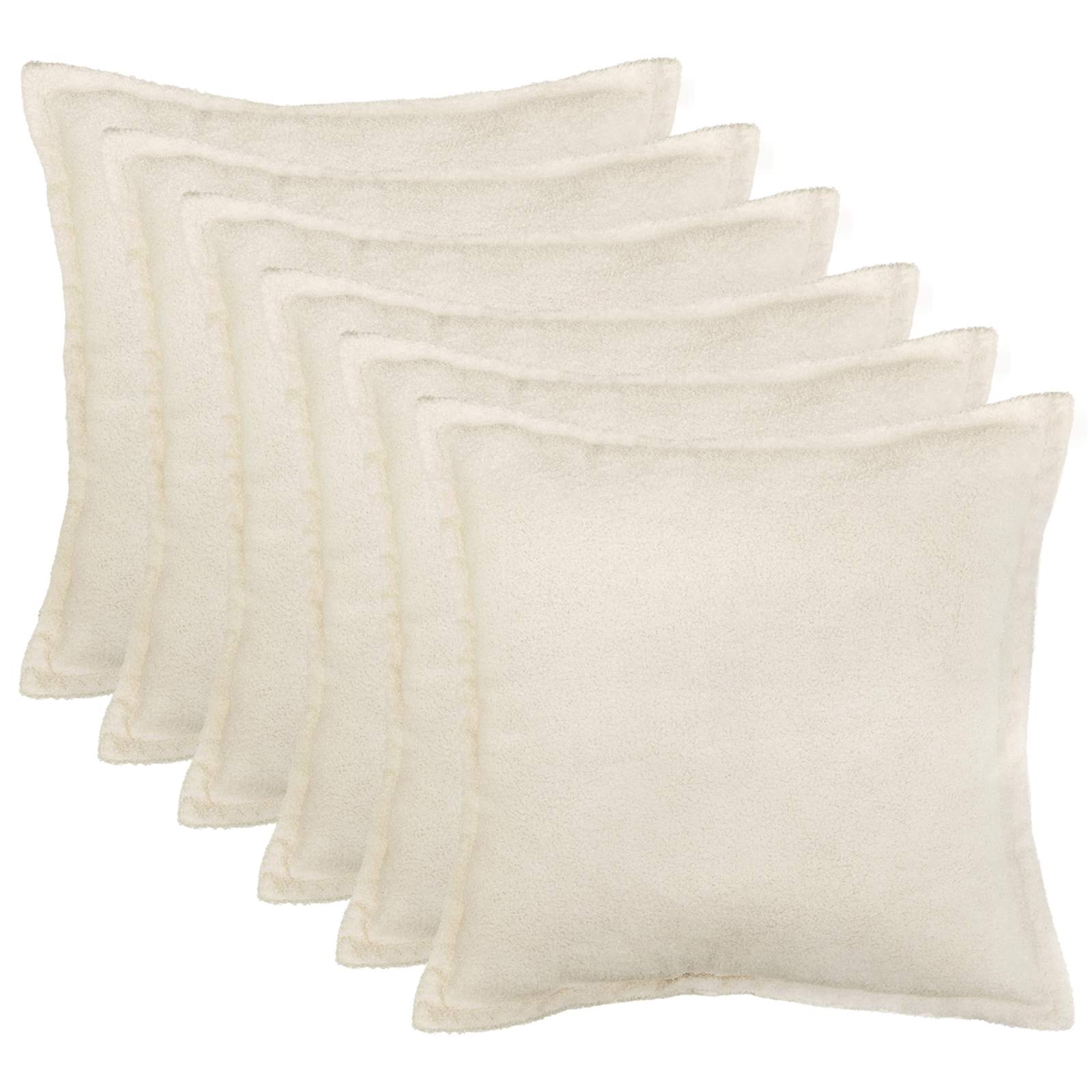 Federa 6 pcs HOUTEN Crema 40 x 40 cm Bouclé