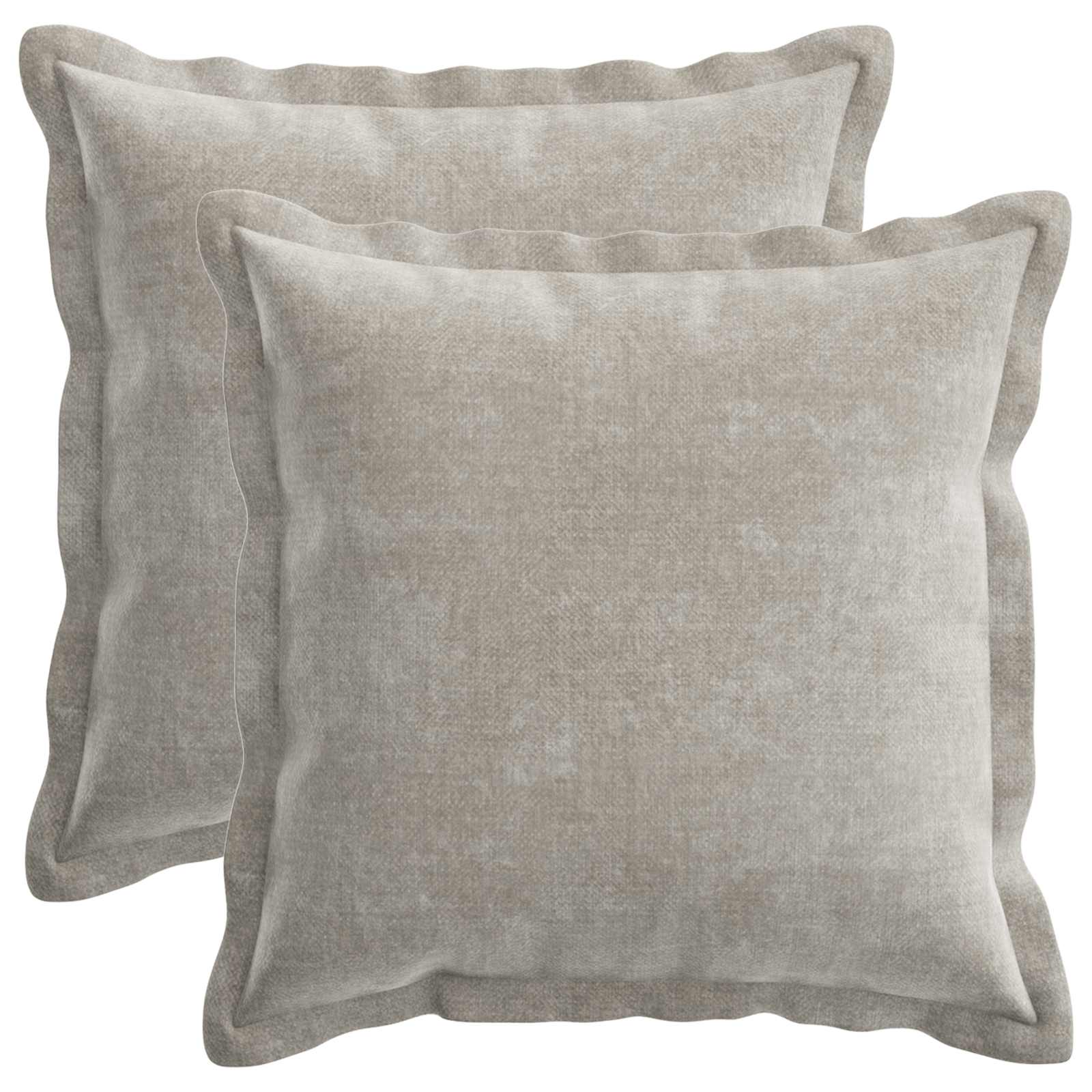 Federa 2 pz HOUTEN Grigio Chiaro 40 x 40 cm Tessuto Chenille