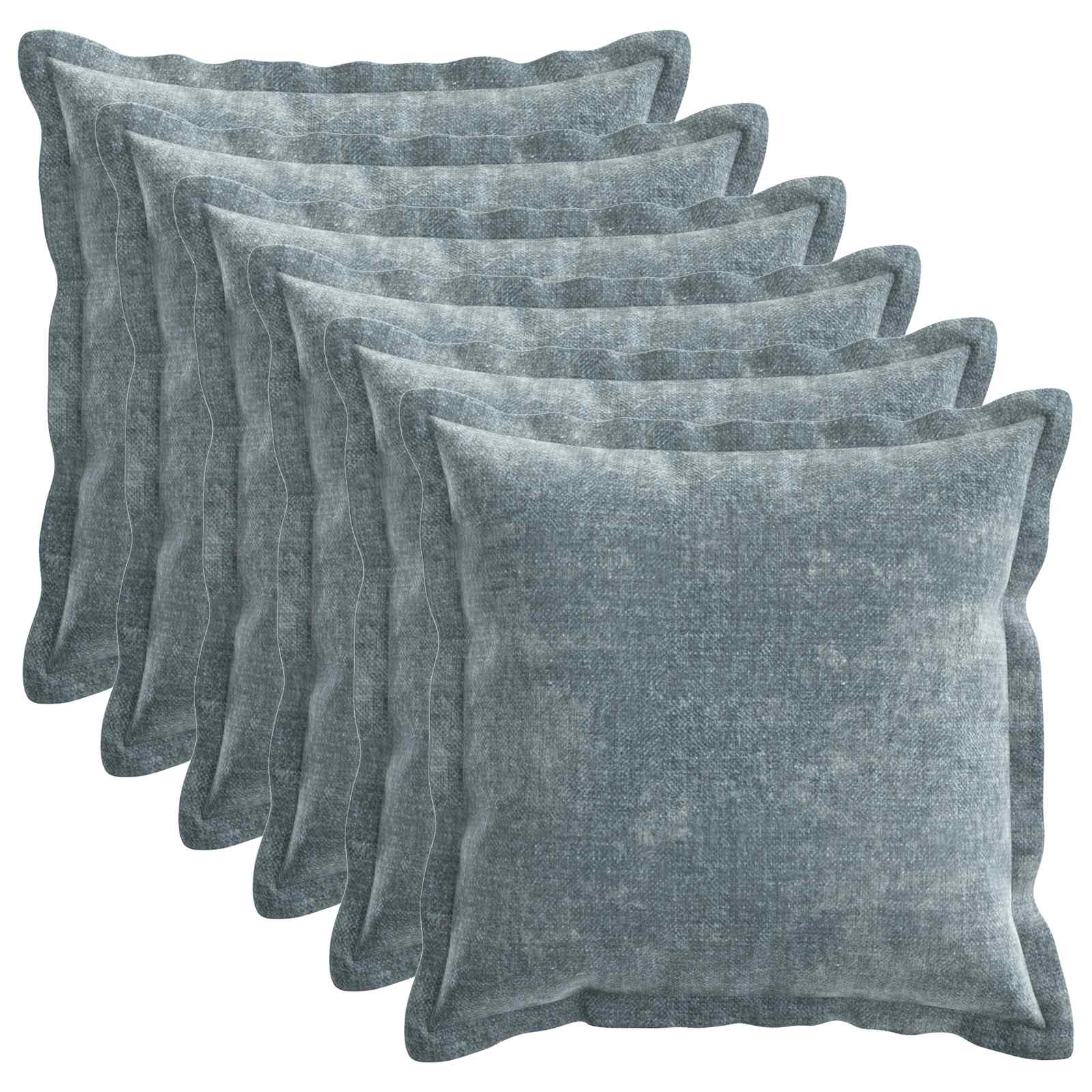 Federa 6 pz HOUTEN Azzurro 40 x 40 cm Tessuto Chenille