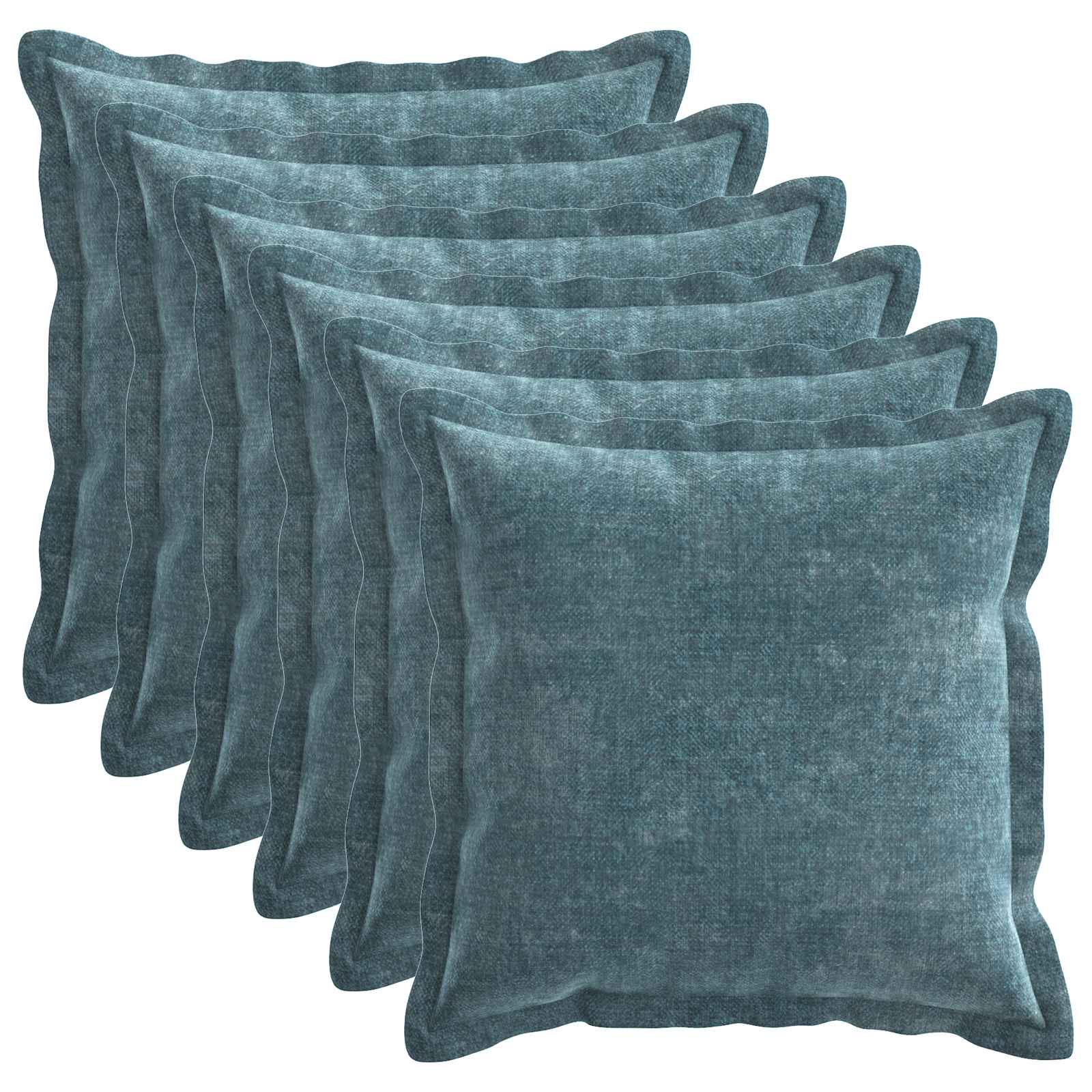 Federa 6 pz HOUTEN Blu 40 x 40 cm Tessuto Chenille