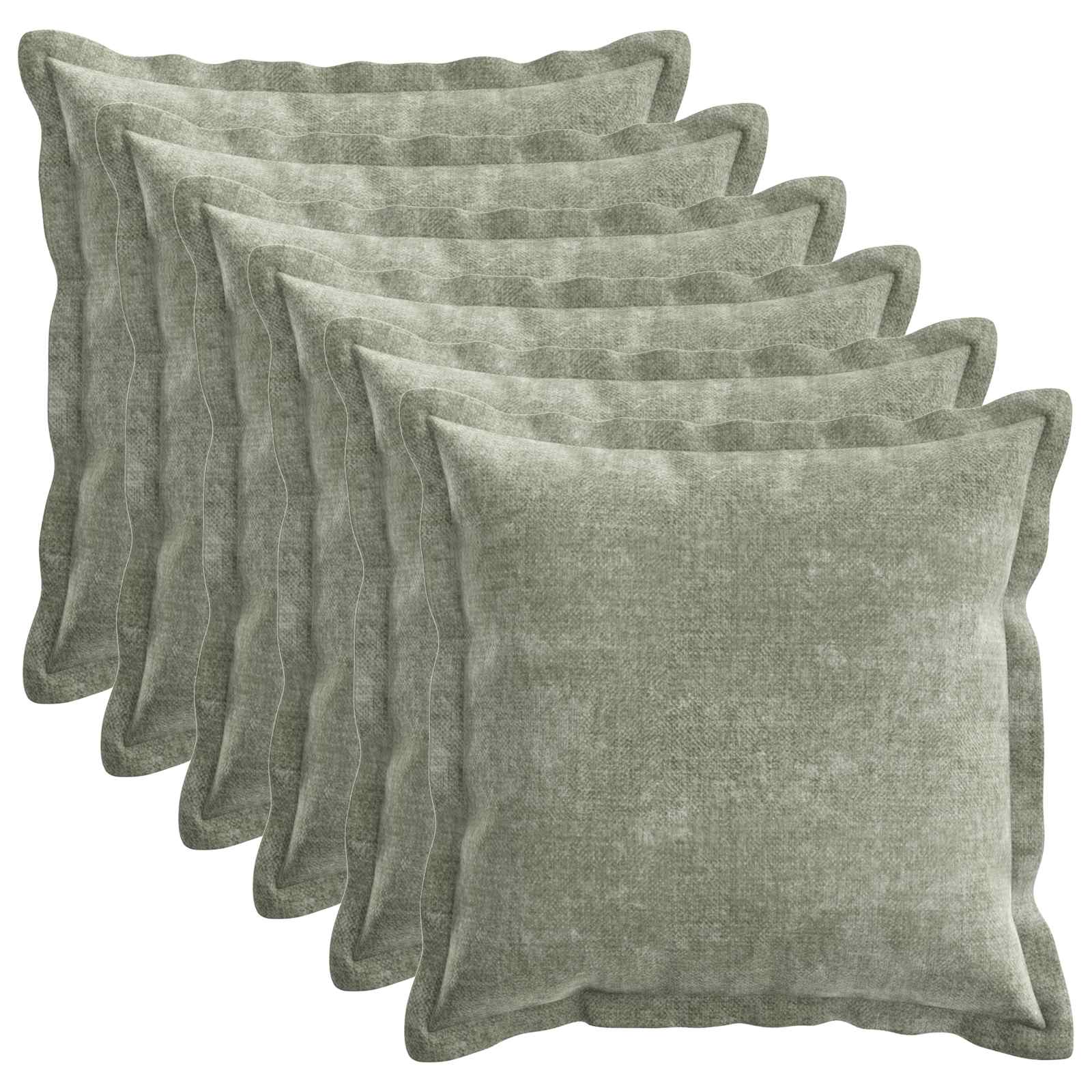 Federa 6 pz HOUTEN Verde 40 x 40 cm Tessuto Chenille