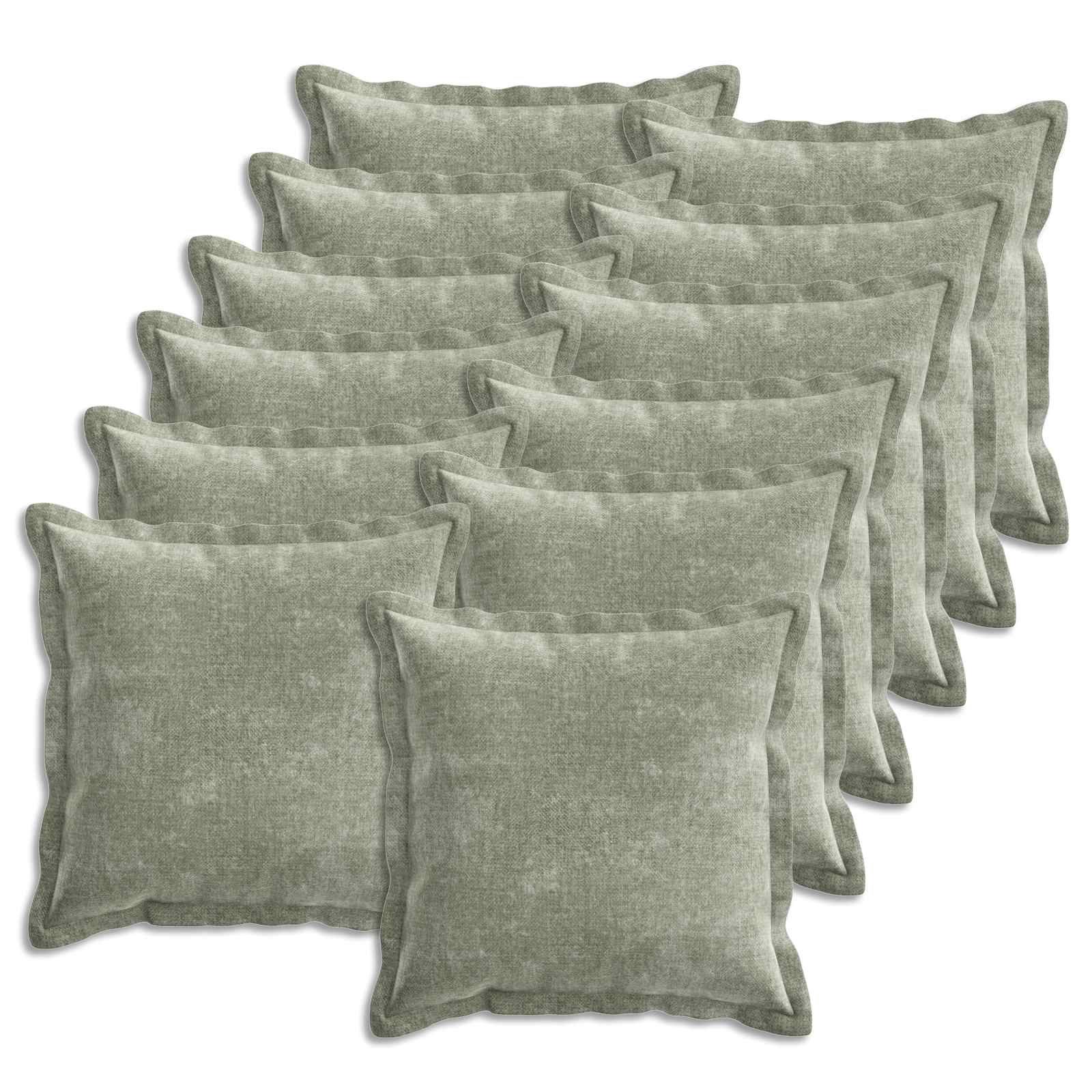 Federa 12 pz HOUTEN Verde 40 x 40 cm Tessuto Chenille