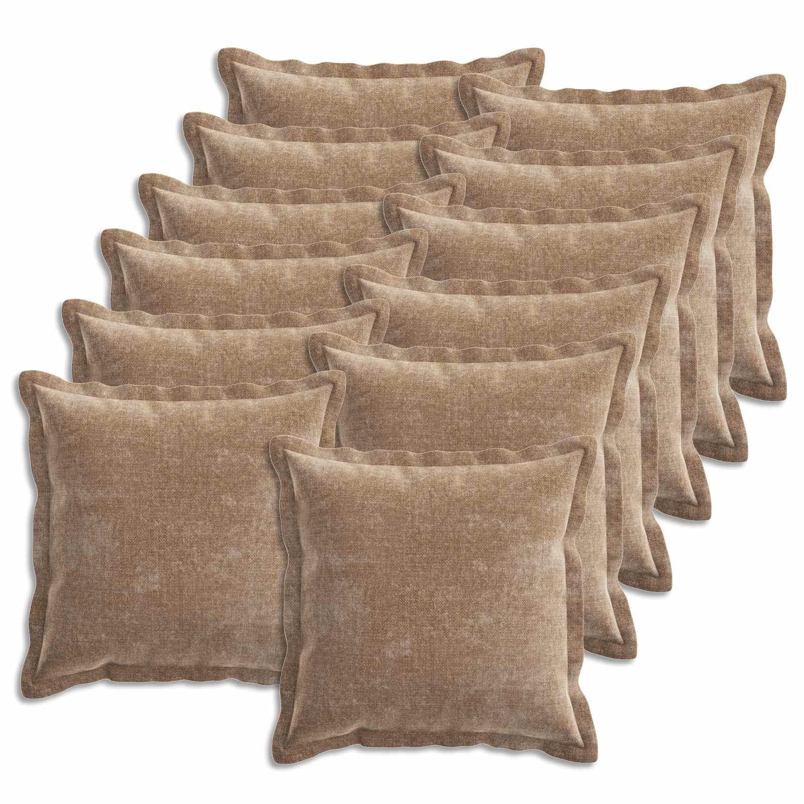 Federa 12 pz HOUTEN Marrone 40 x 40 cm Tessuto Chenille