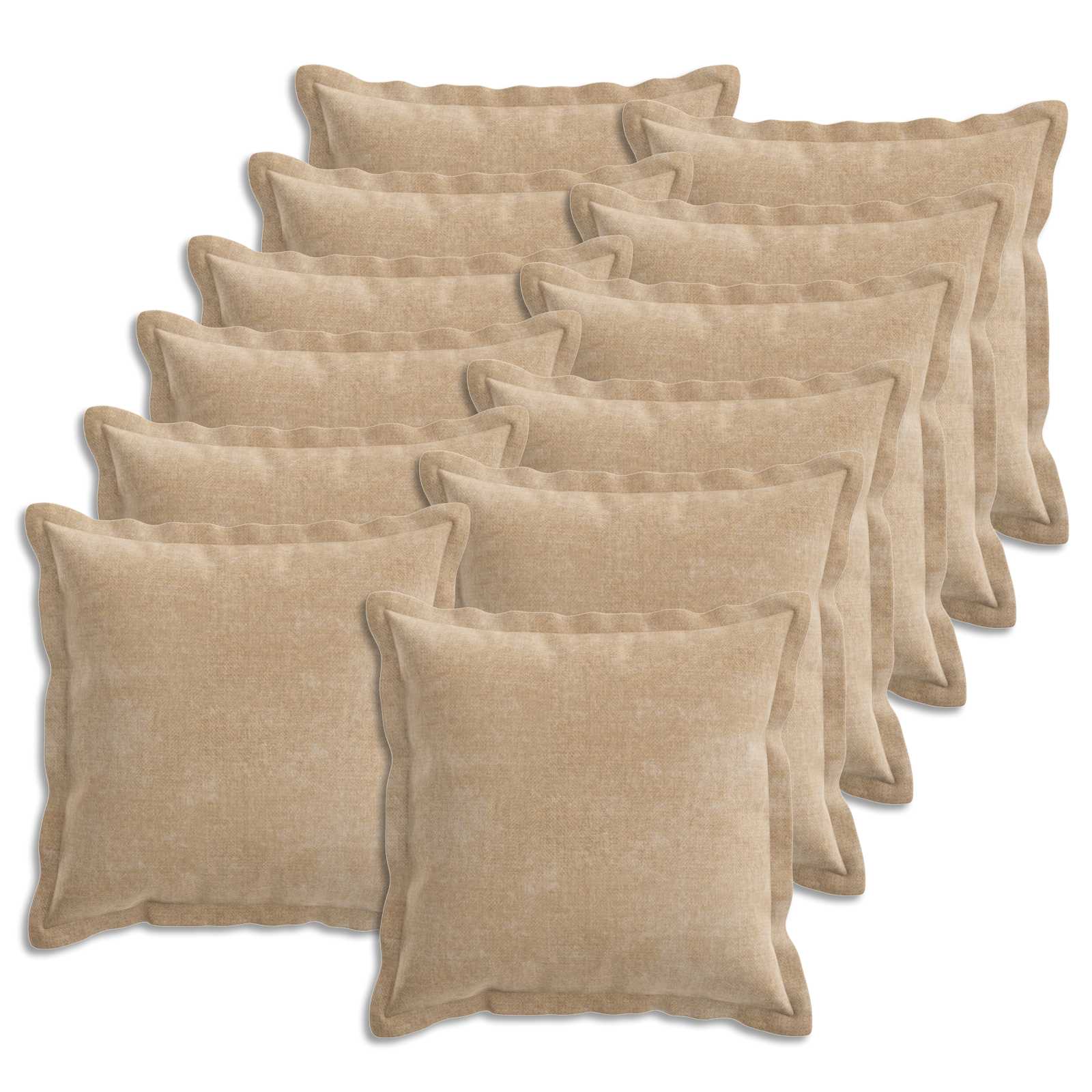 Federa 12 pz HOUTEN Tortora 40 x 40 cm Tessuto Chenille