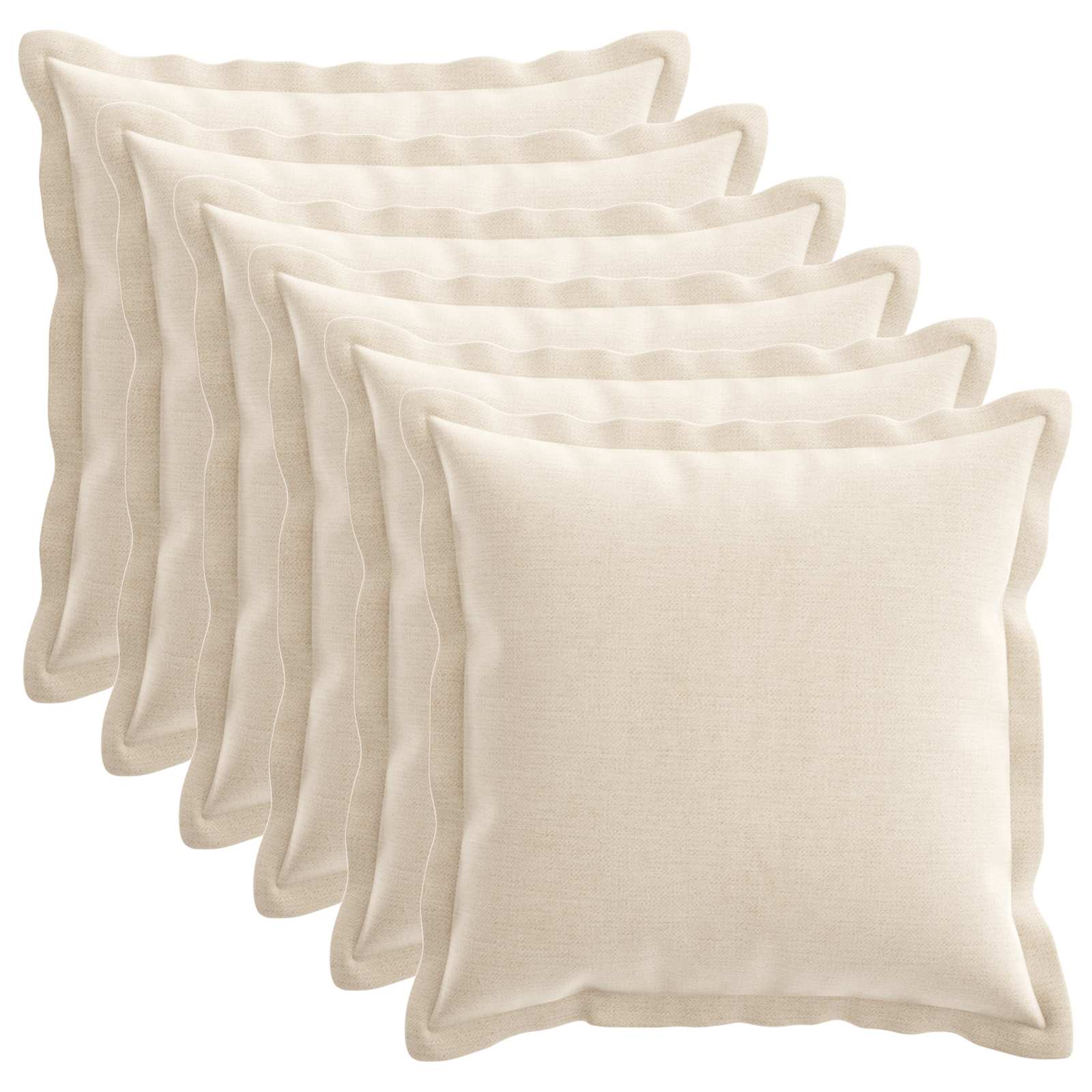 Federa 6 pz HOUTEN Crema 40 x 40 cm Tessuto Chenille
