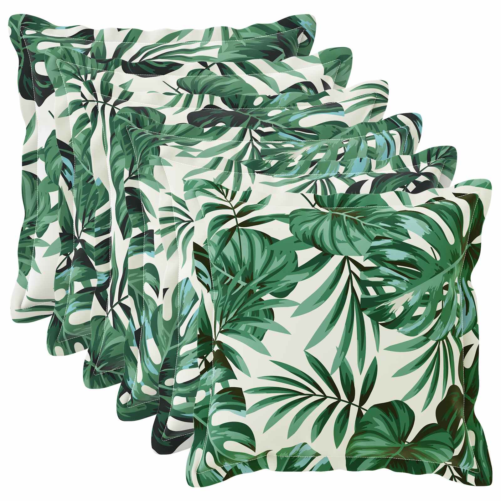Federa 6 pz HOUTEN Motivo a Foglie 40 x 40 cm Poliestere