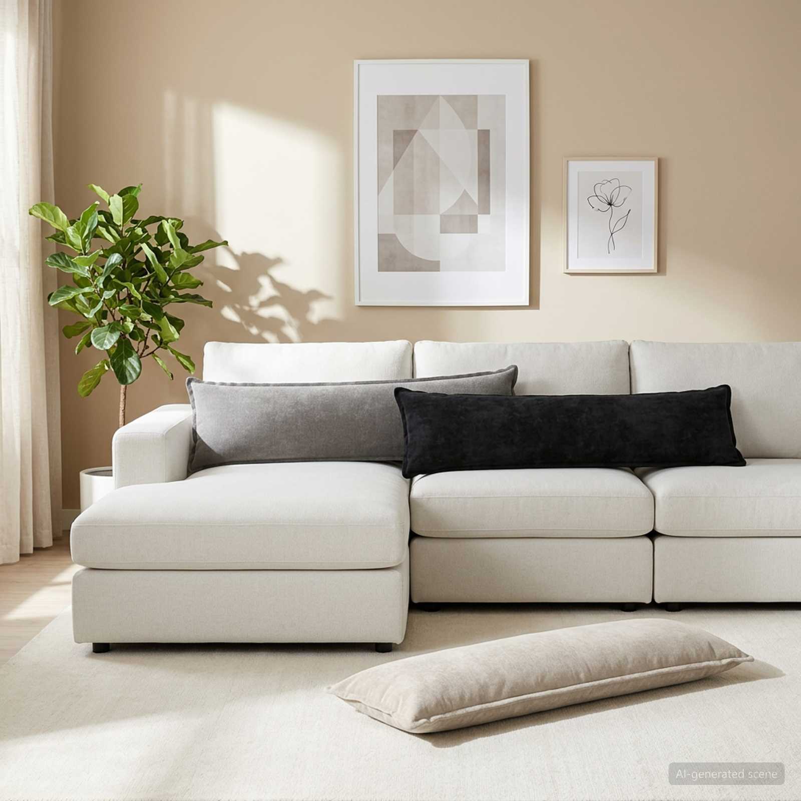 Federa 2 pz HOUTEN Grigio Scuro 40 x 145 cm Tessuto Chenille