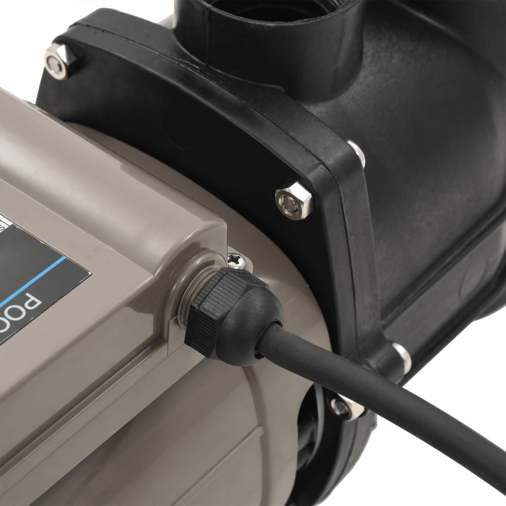 Pompa per Piscina con Timer Nera 0,25 HP 8000 L/h