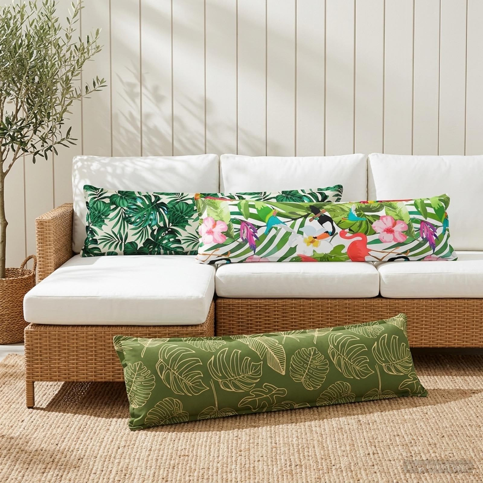 Federa 2 pz HOUTEN Design a foglia 40 x 145 cm Poliestere