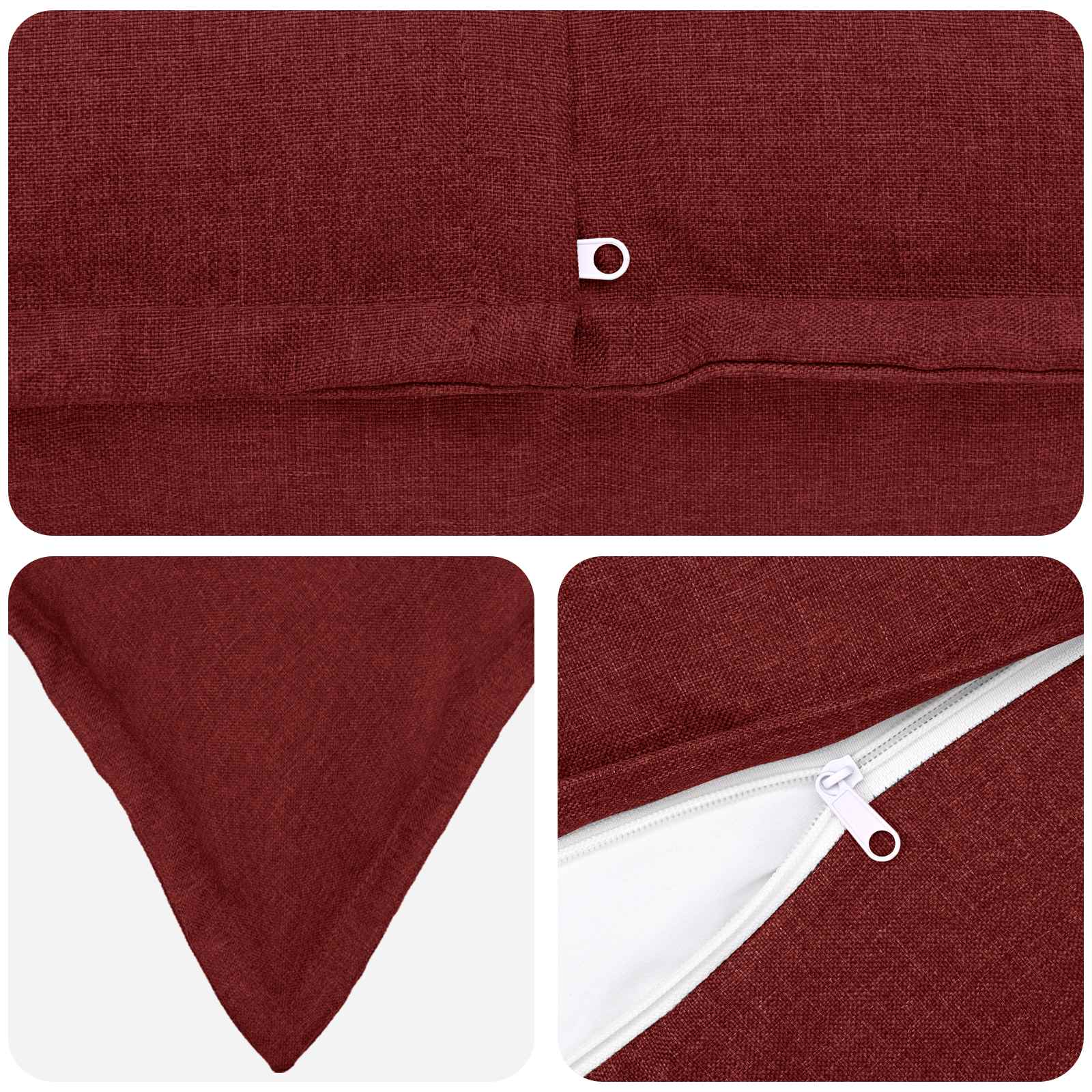 Federa 6 pcs HOUTEN Rosso Vino 40 x 60 cm Lino