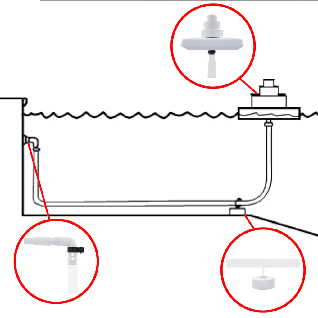 Fontana da Piscina 13 pz Bianco