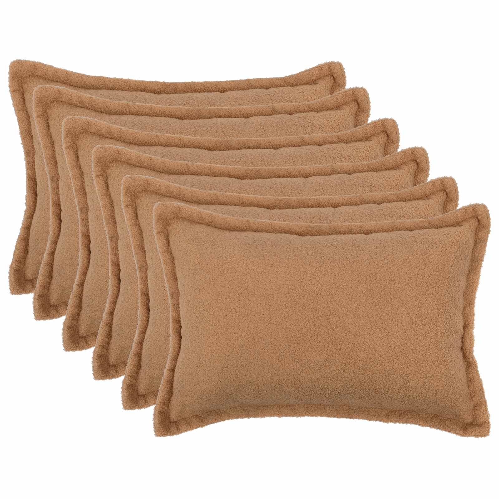 Federa 6 pcs HOUTEN Beige 40 x 60 cm Bouclé