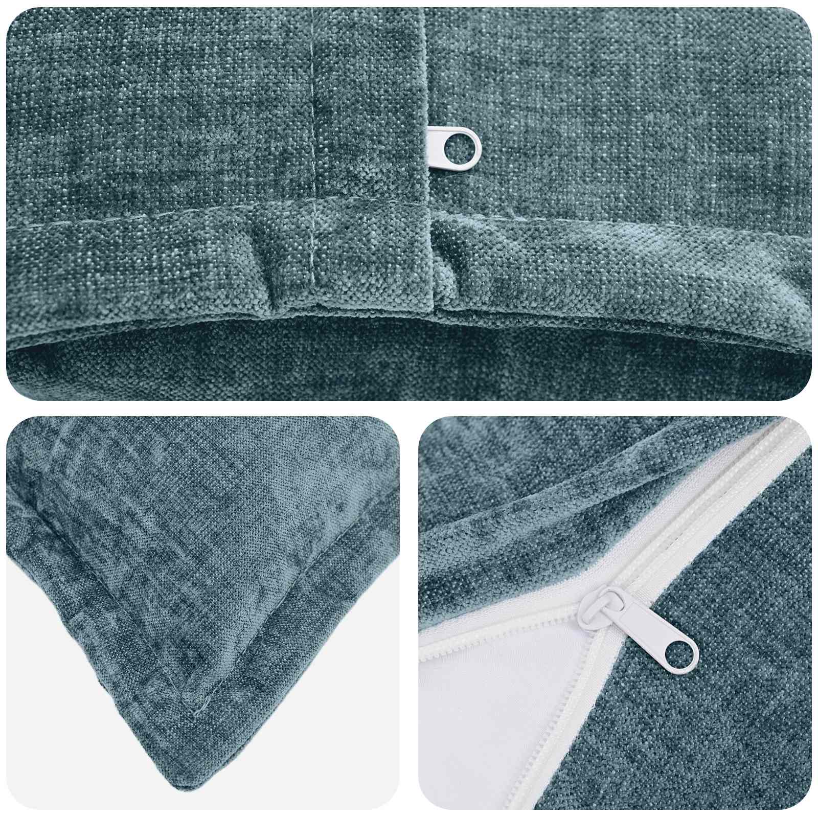 Federa 6 pz HOUTEN Blu 40 x 60 cm Tessuto Chenille
