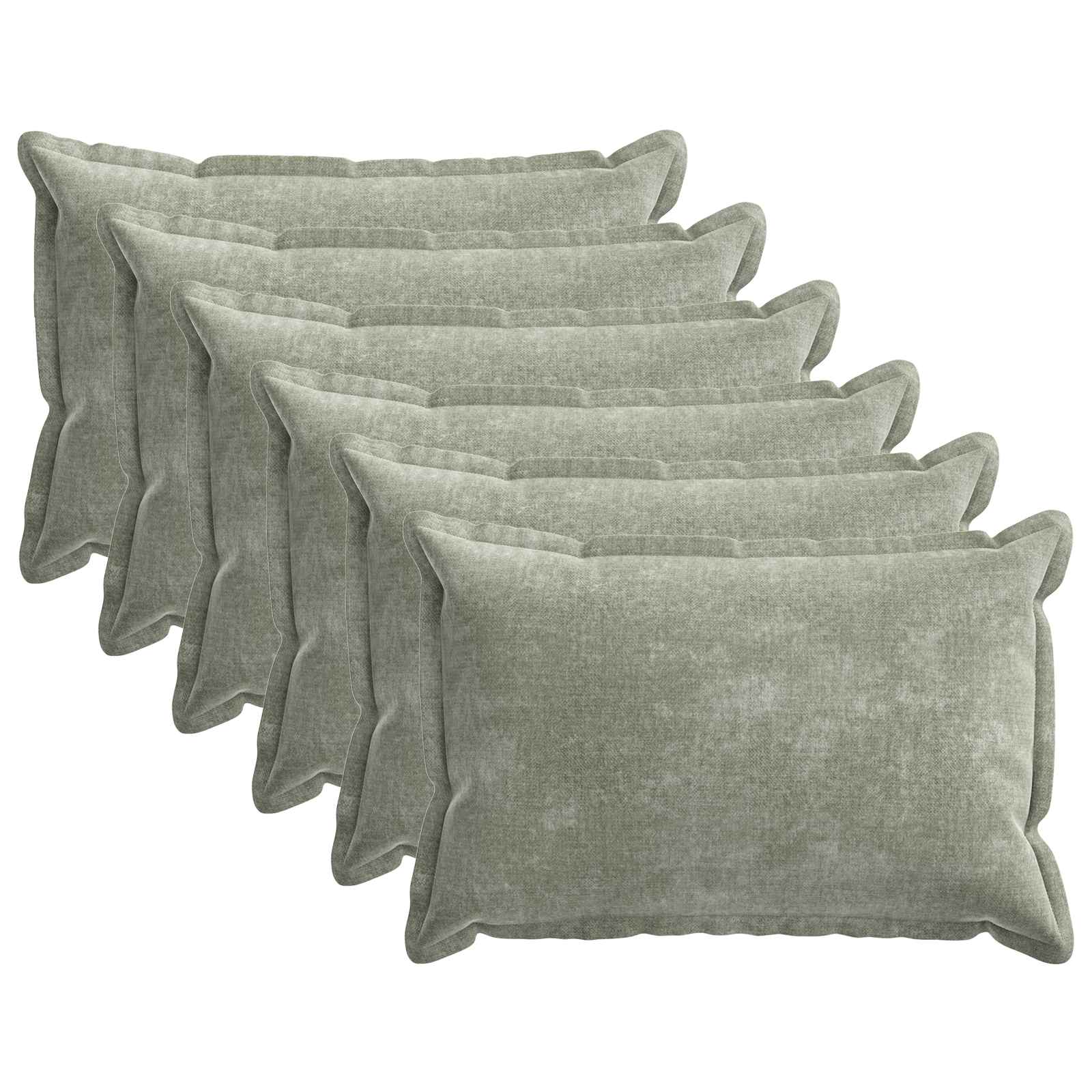 Federa 6 pz HOUTEN Verde 40 x 60 cm Tessuto Chenille