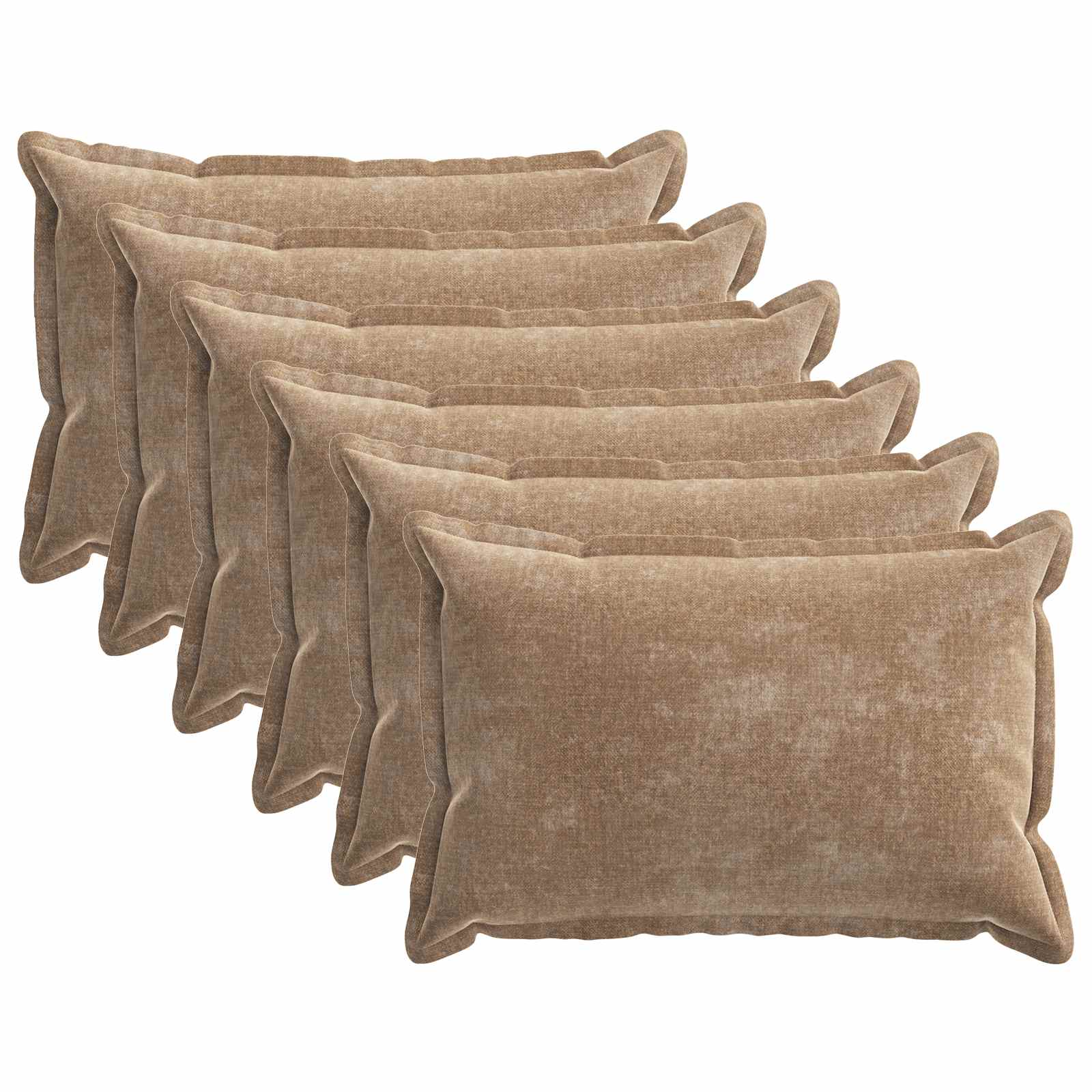 Federa 6 pz HOUTEN Marrone 40 x 60 cm Tessuto Chenille