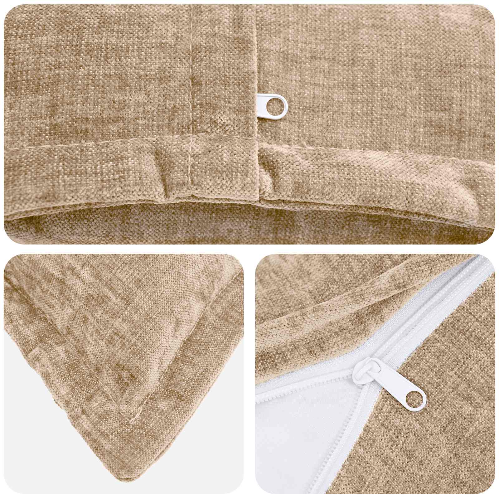 Federa 2 pz HOUTEN Tortora 40 x 60 cm Tessuto Chenille