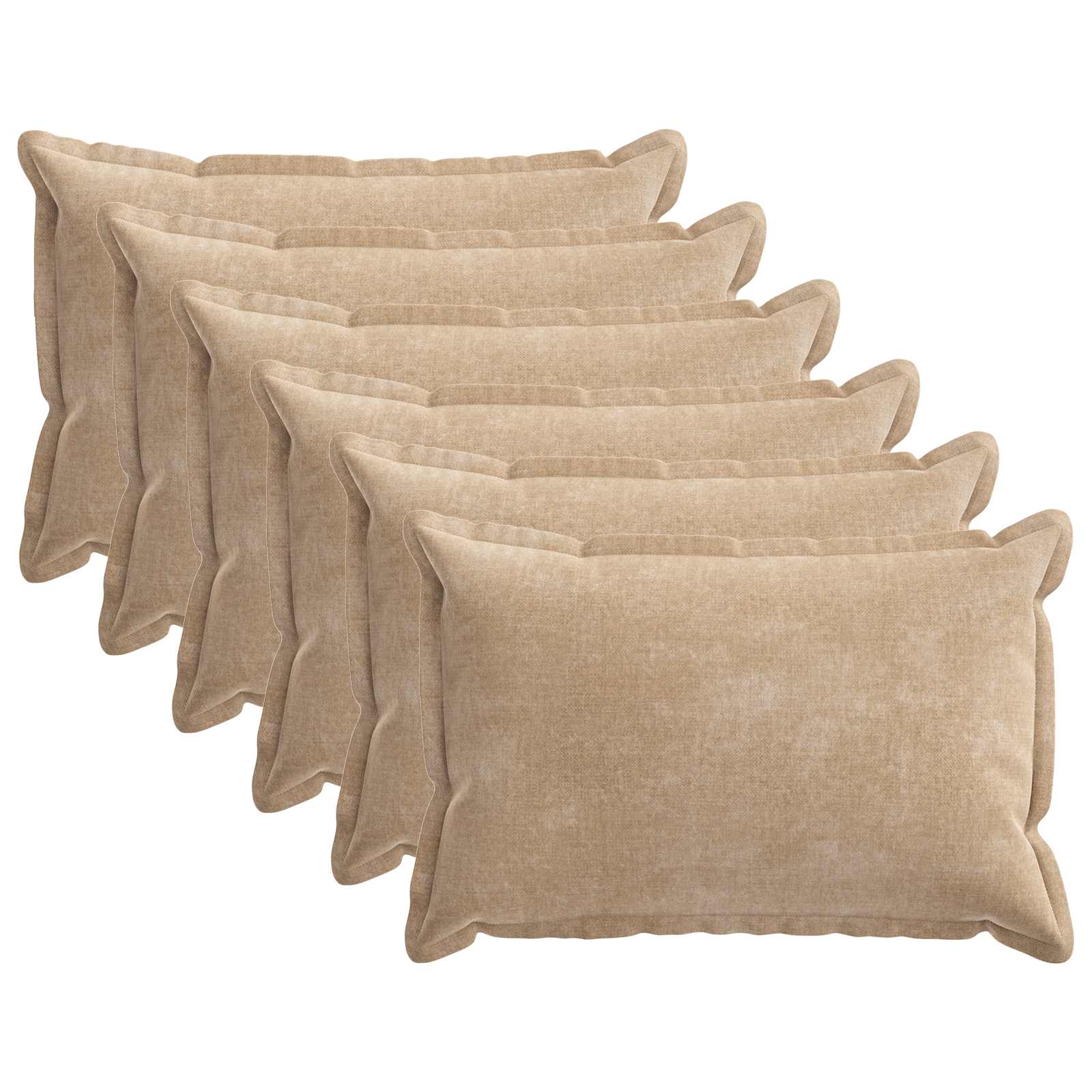 Federa 6 pz HOUTEN Tortora 40 x 60 cm Tessuto Chenille