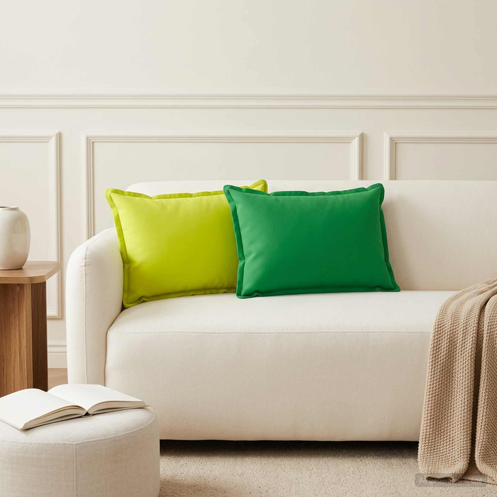 Federa 6 pz HOUTEN Verde brillante. 40 x 60 cm Poliestere