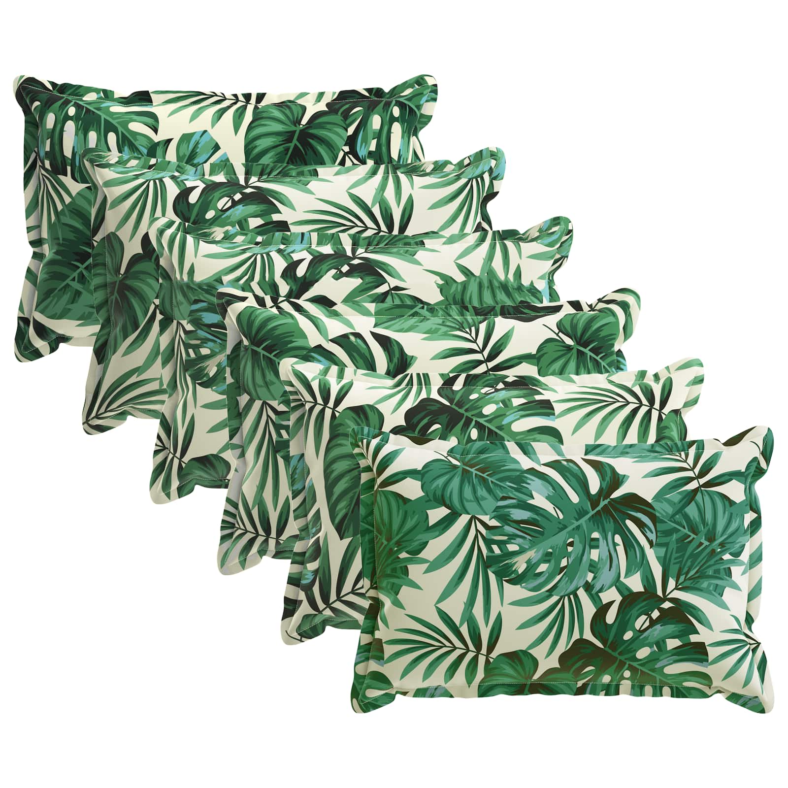 Federa 6 pz HOUTEN Motivo a Foglie 40 x 60 cm Poliestere