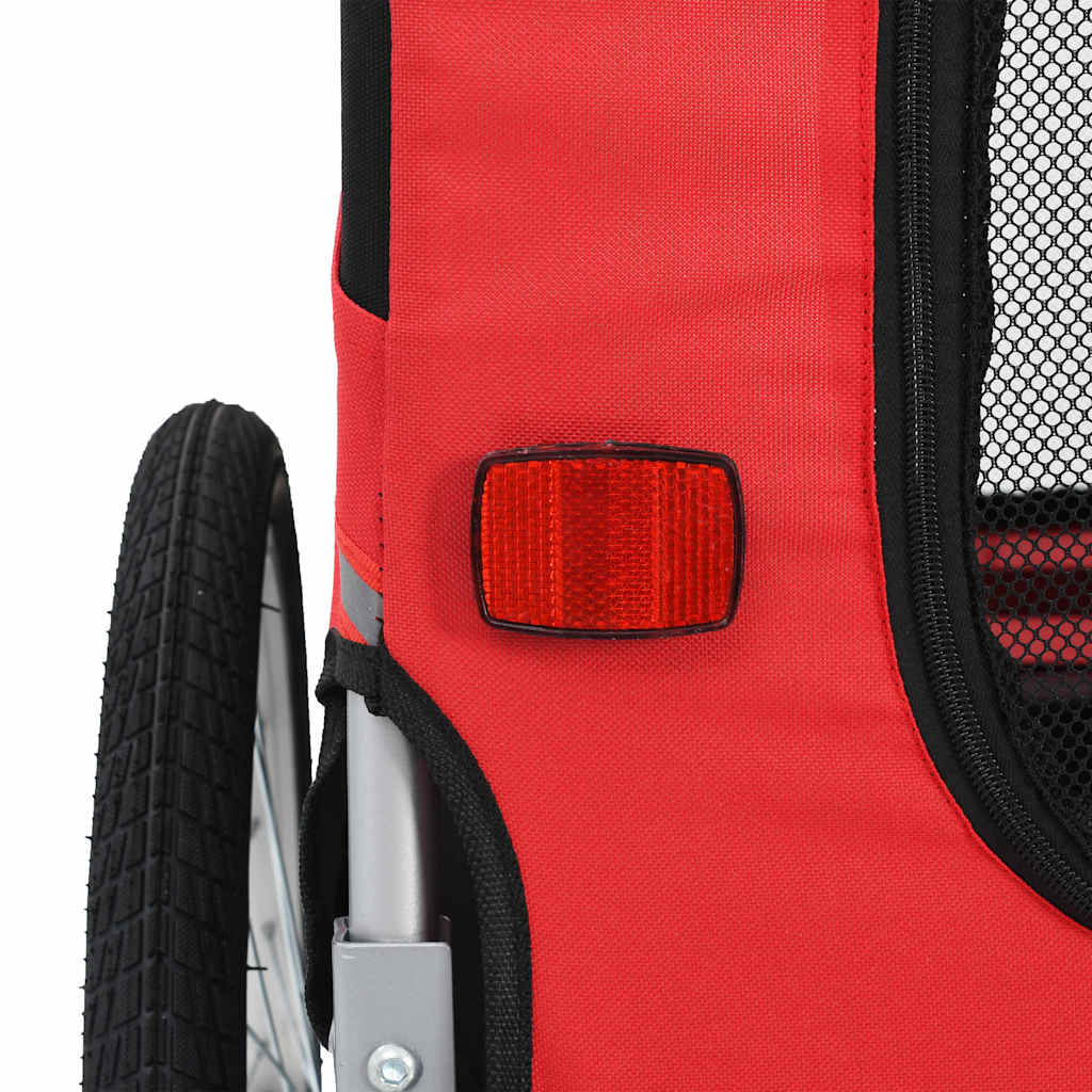Rimorchio da Bici per Animali Domestici Rosso e Nero