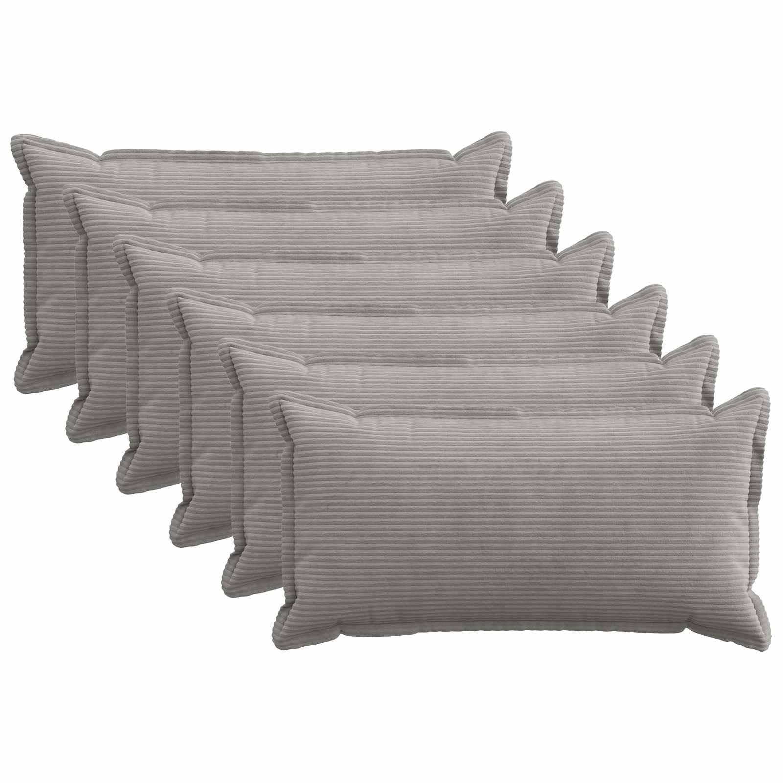 Federa 6 pz HOUTEN Grigio Chiaro 40 x 70 cm corduroy