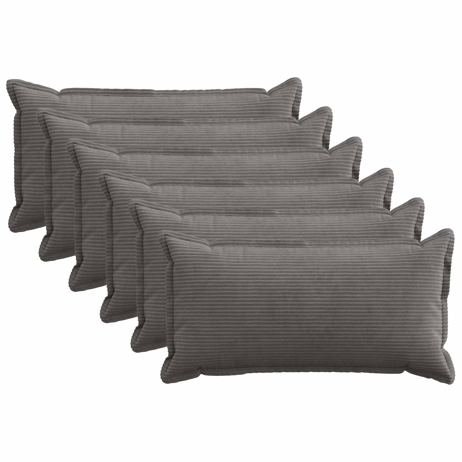 Federa 6 pz HOUTEN Grigio Scuro 40 x 70 cm corduroy