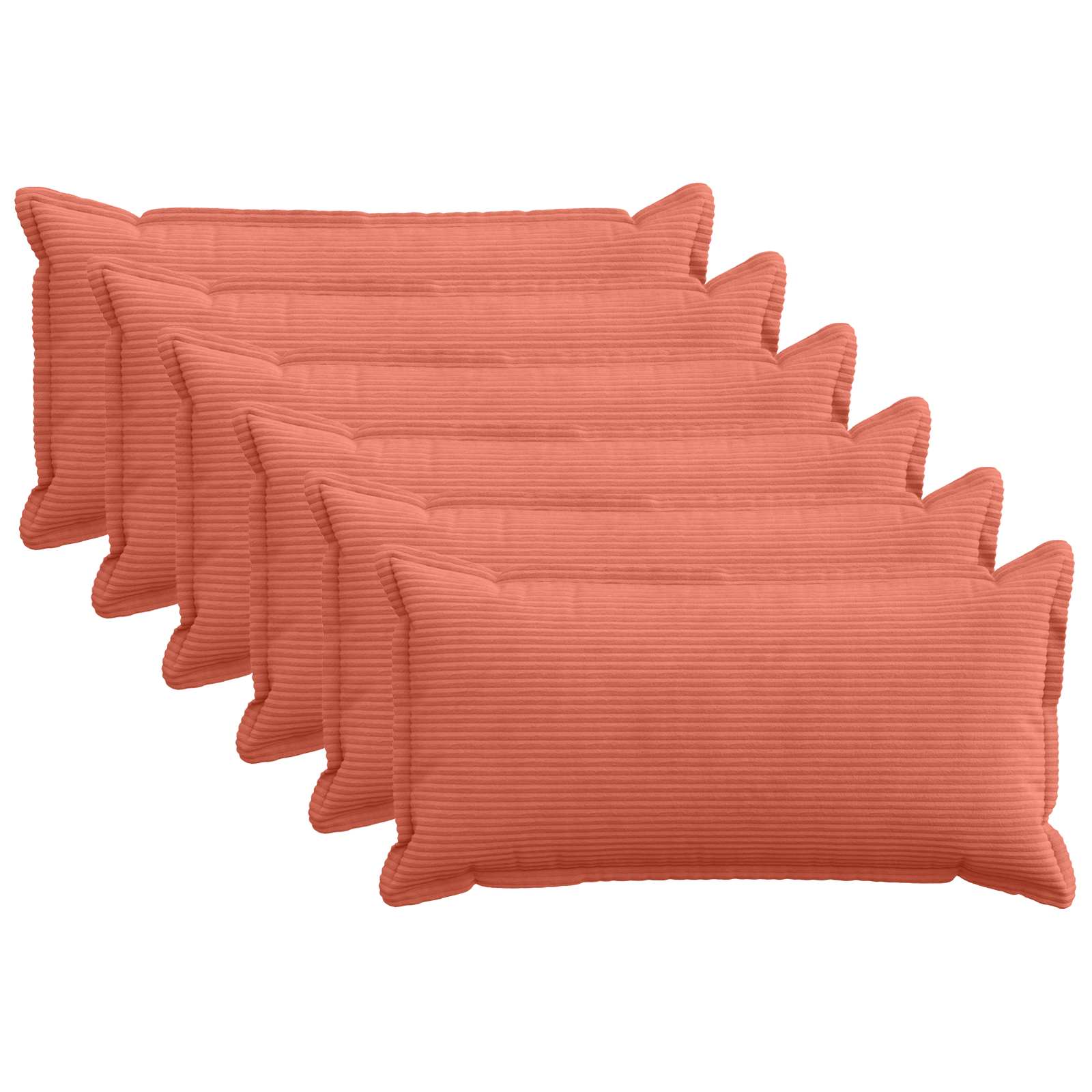 Federa 6 pz HOUTEN Rosso Arancio 40 x 70 cm corduroy