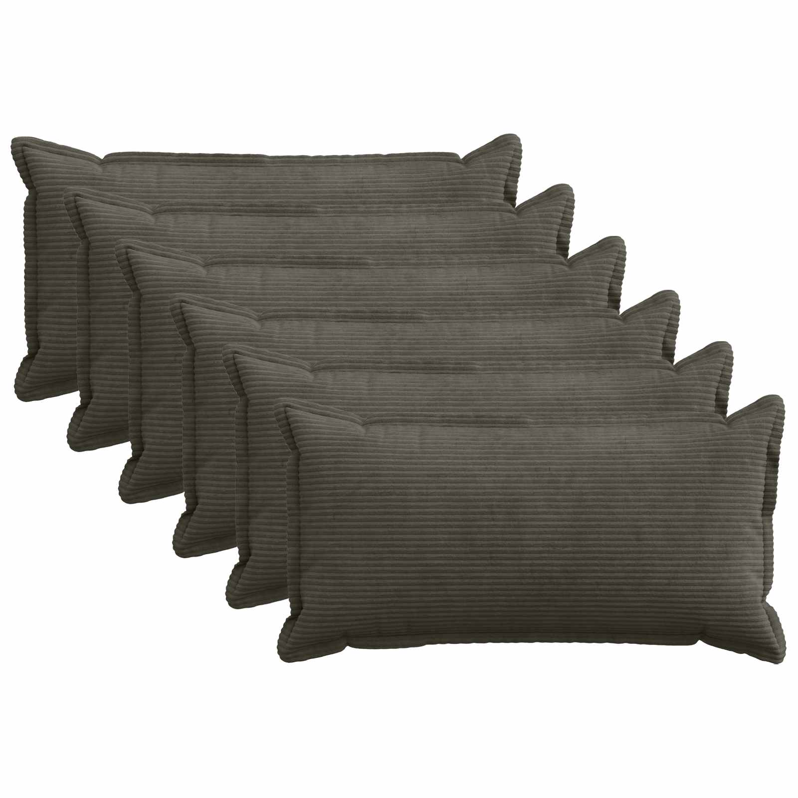 Federa 6 pz HOUTEN Antracite 40 x 70 cm corduroy