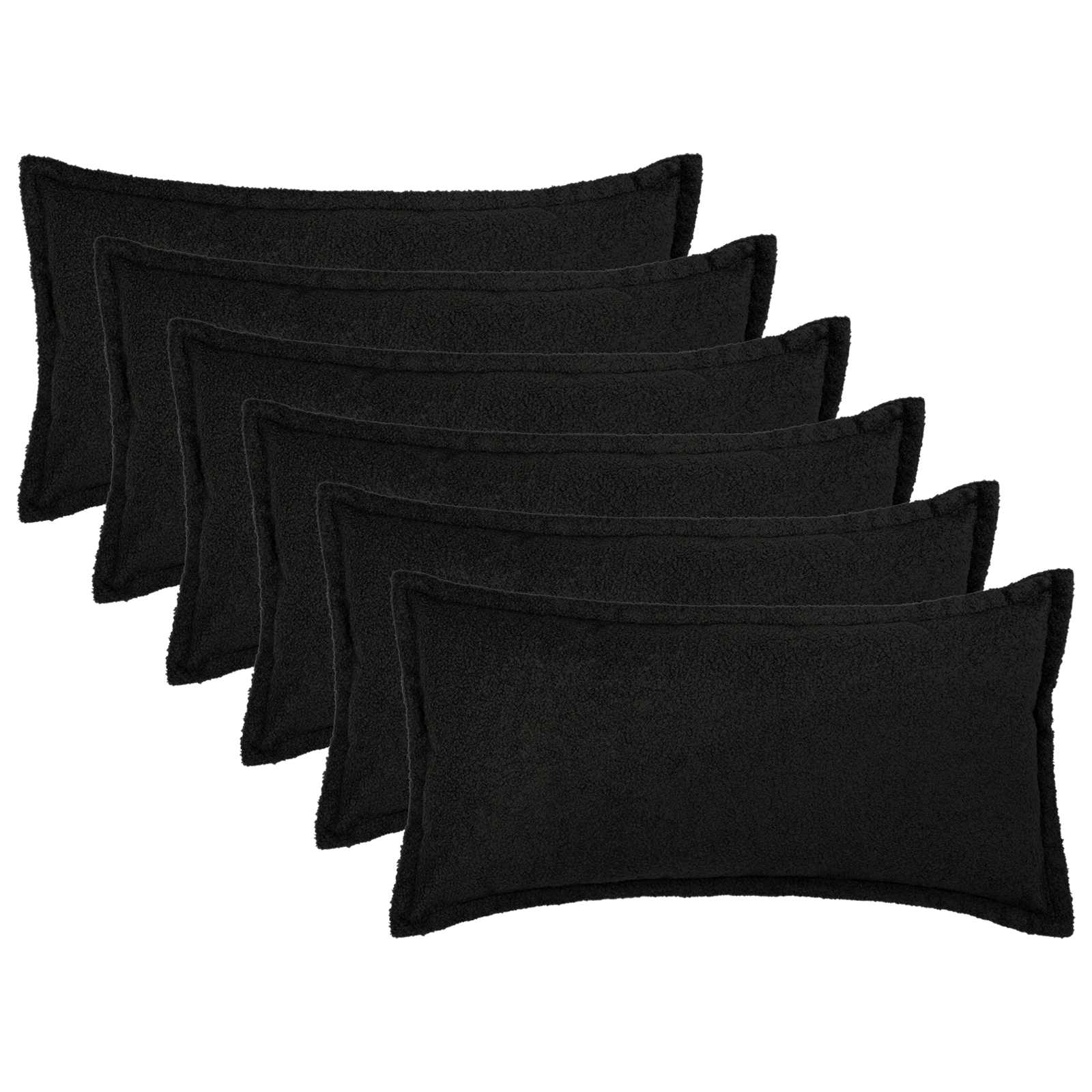 Federa 6 pcs HOUTEN Nero 40 x 70 cm Bouclé