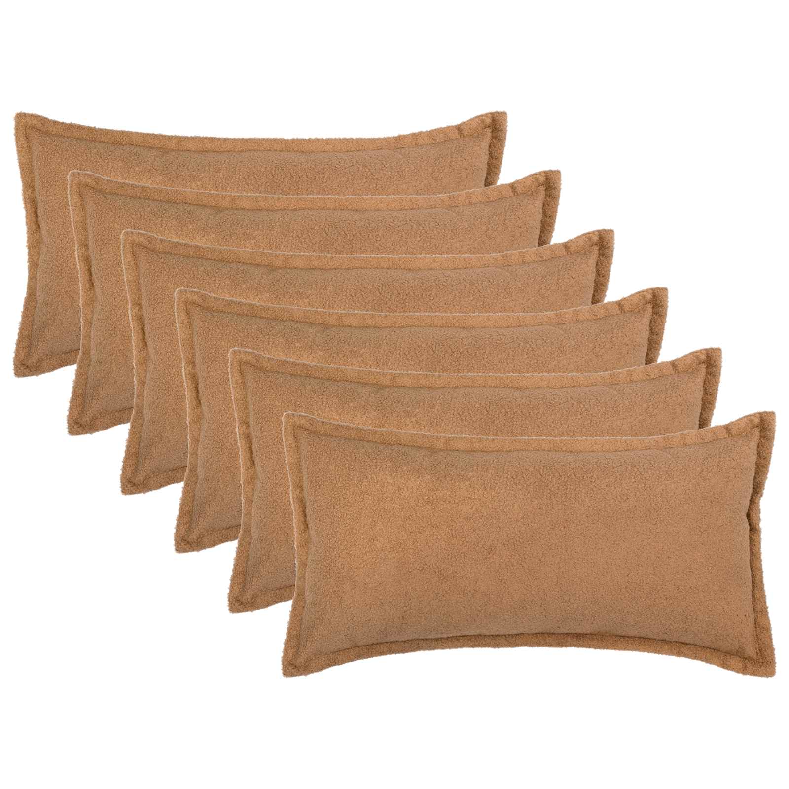Federa 6 pcs HOUTEN Beige 40 x 70 cm Bouclé