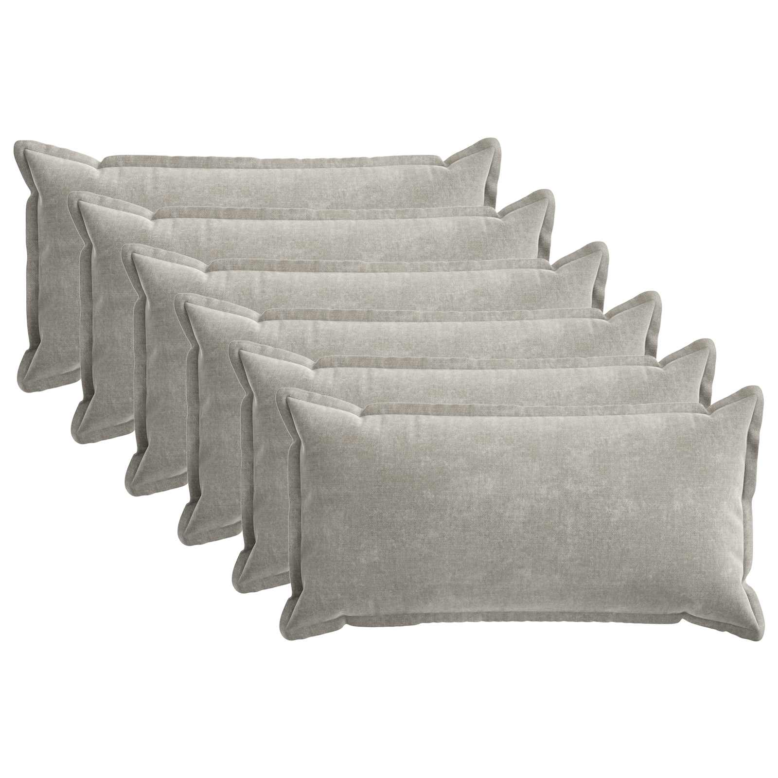 Federa 6 pz HOUTEN Grigio Chiaro 40 x 70 cm Tessuto Chenille