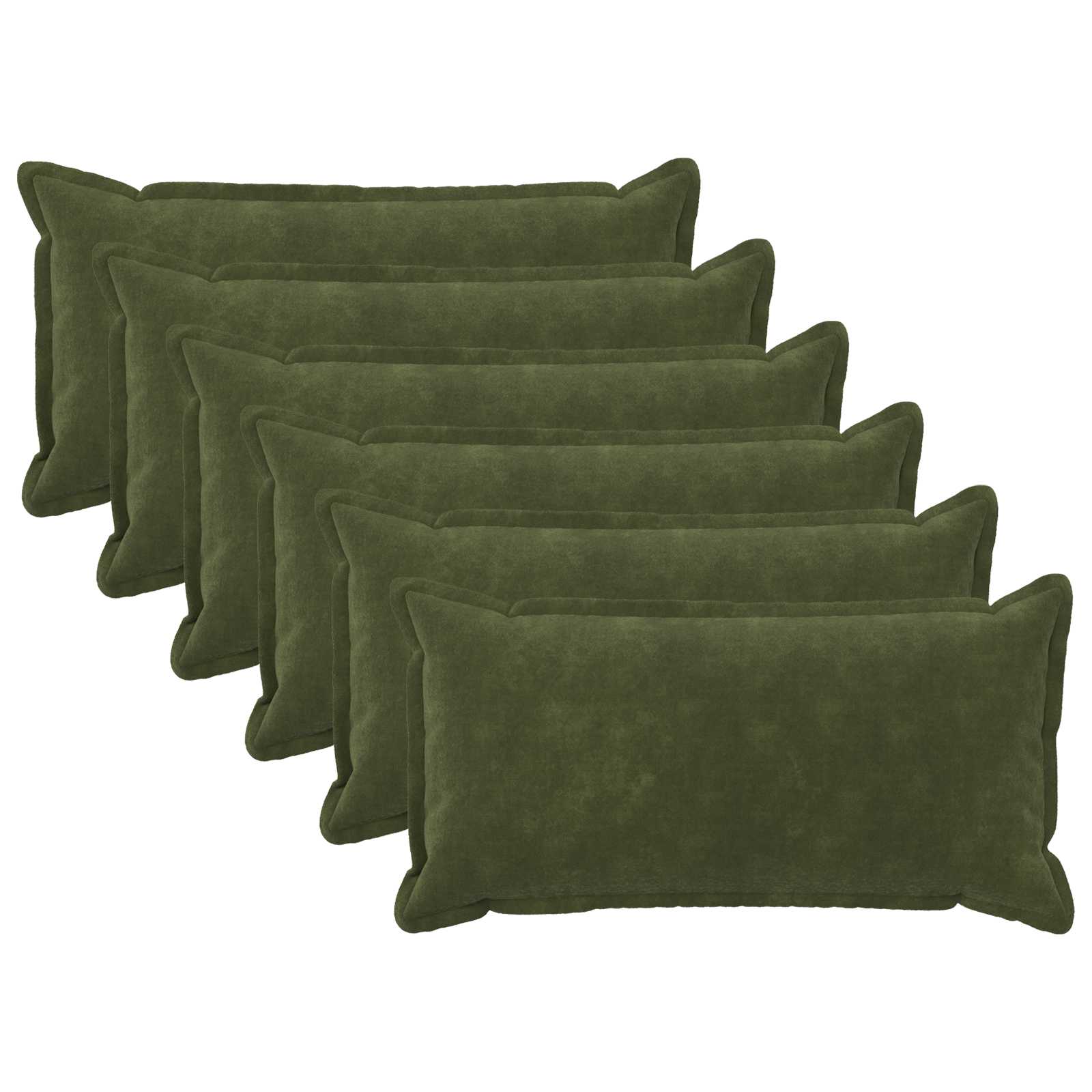 Federa 6 pcs HOUTEN Verde 40 x 70 cm Fleece in microfibra