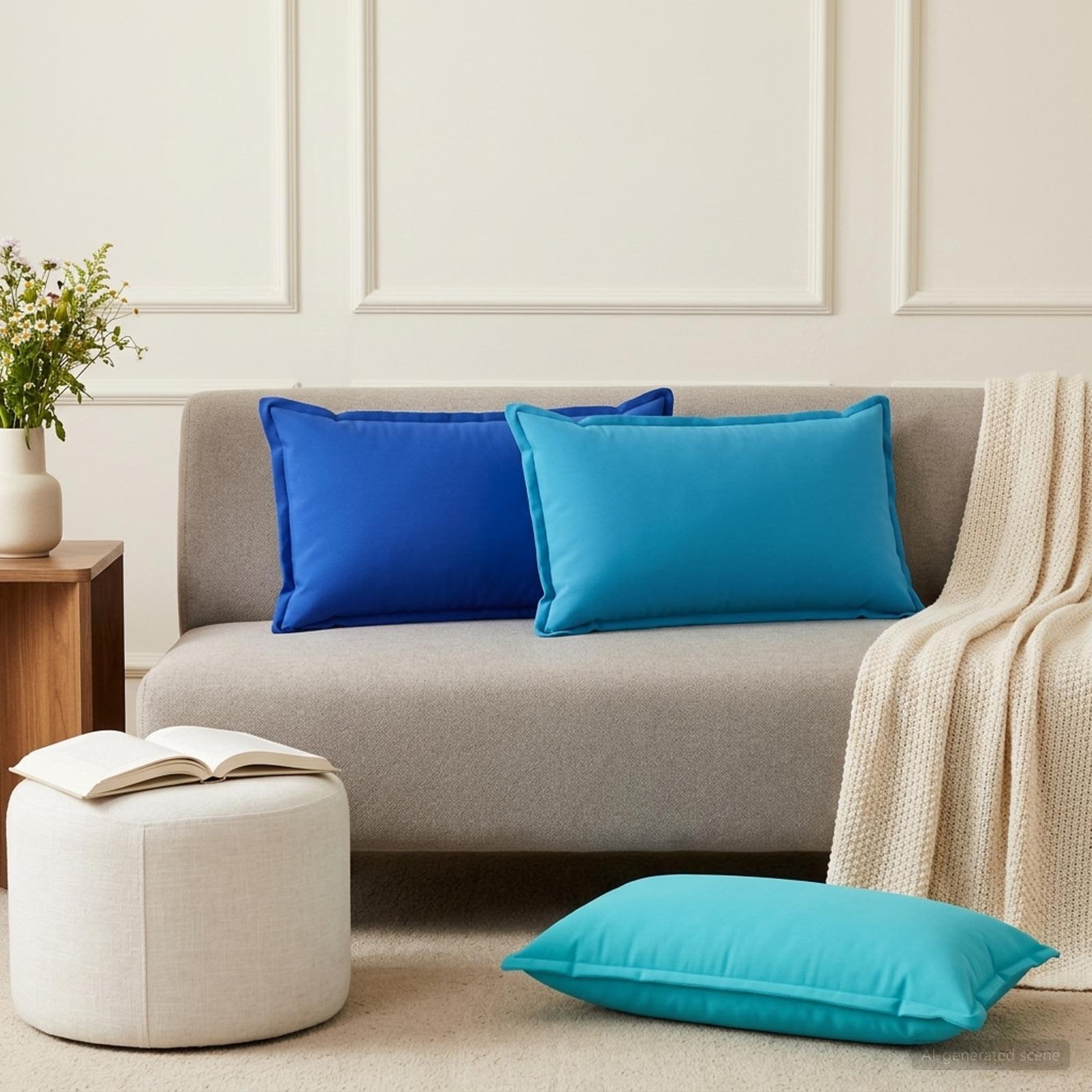 Federa 2 pz HOUTEN Blu Reale 40 x 70 cm Poliestere