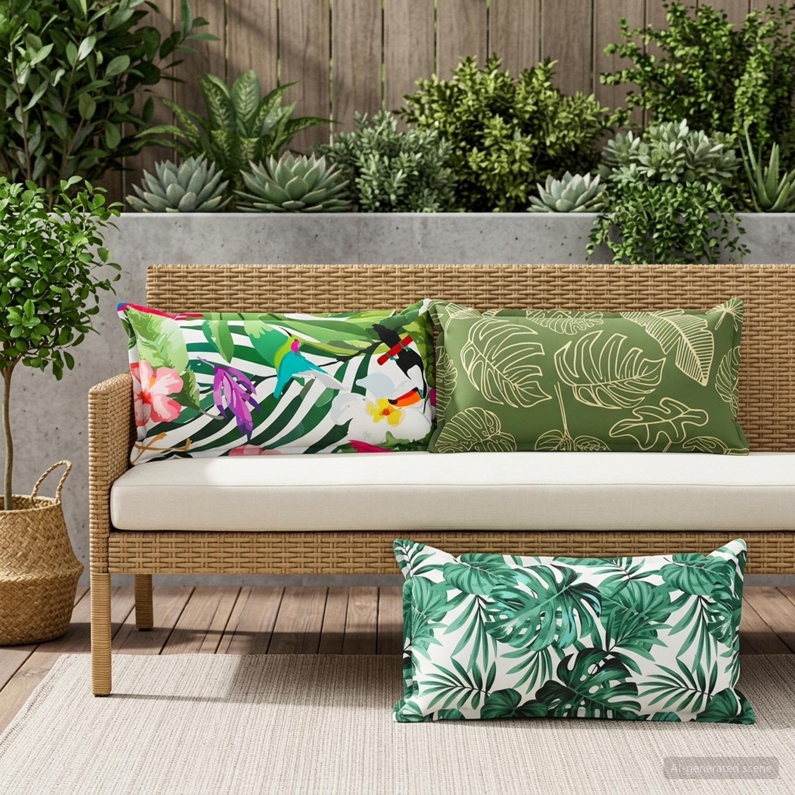 Federa 6 pz HOUTEN Design a foglia 40 x 70 cm Poliestere