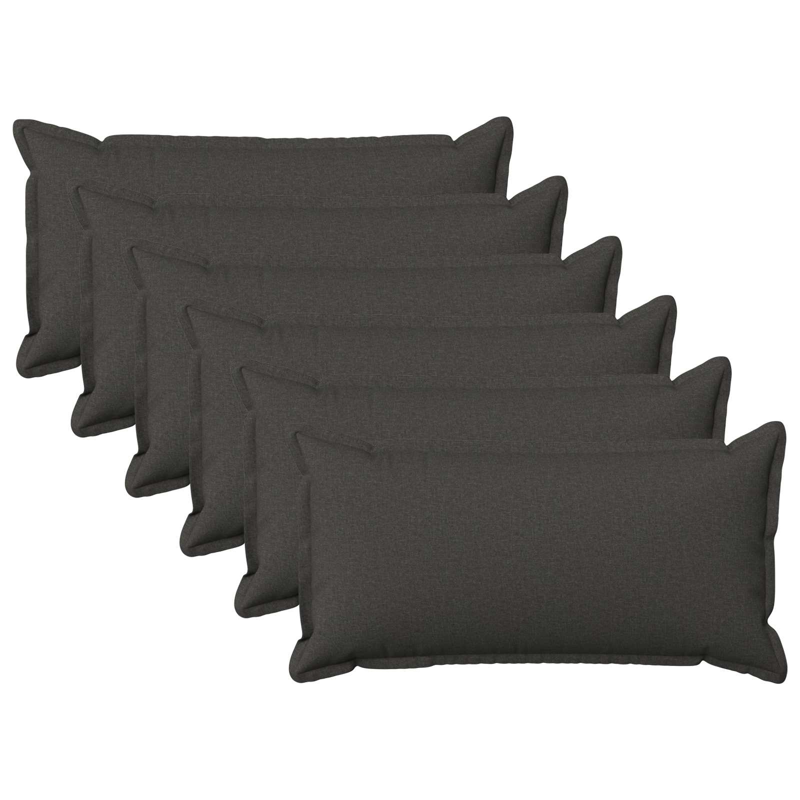 Federa 6 pcs HOUTEN Grigio Scuro 40 x 80 cm Lino