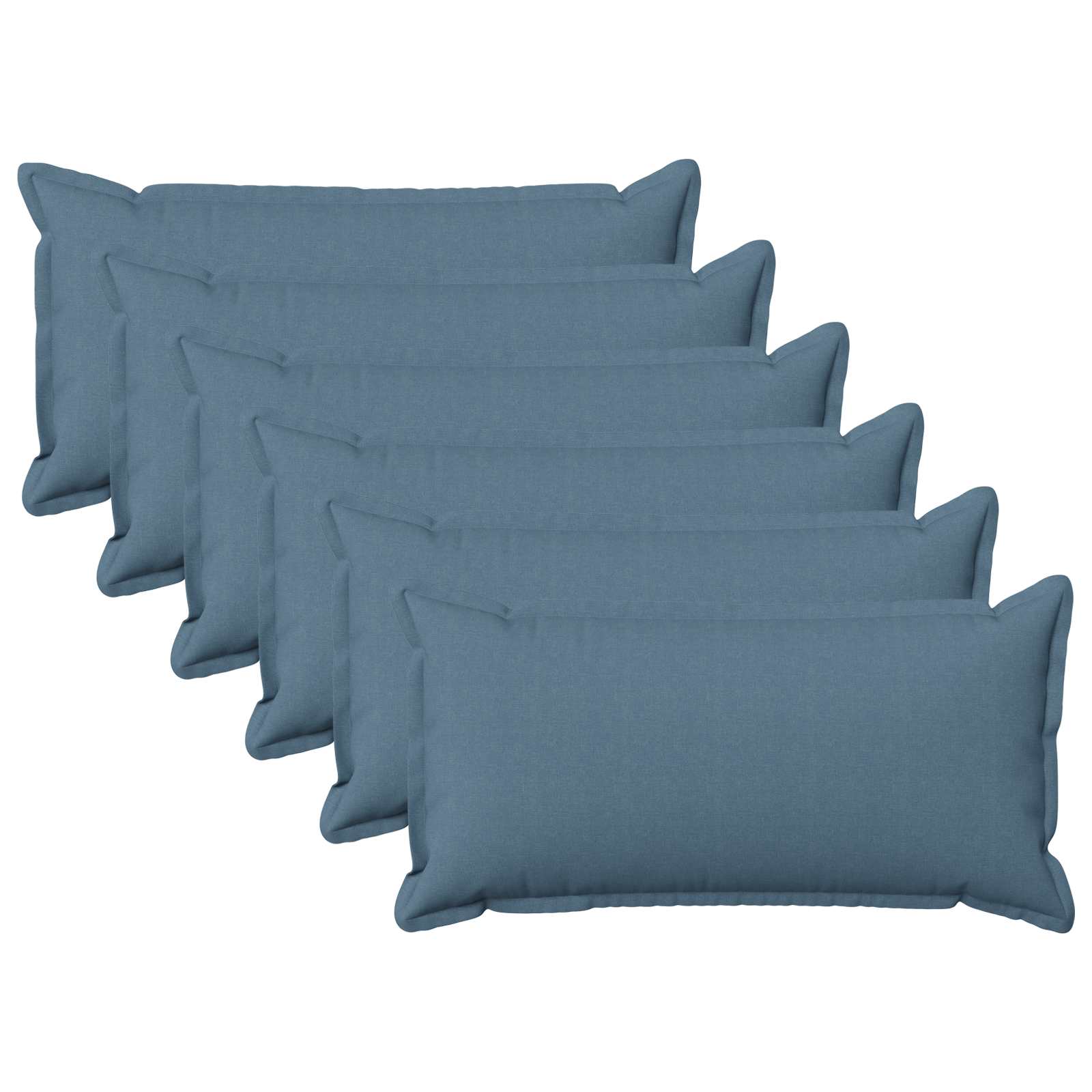 Federa 6 pcs HOUTEN Blu jeans 40 x 80 cm Lino