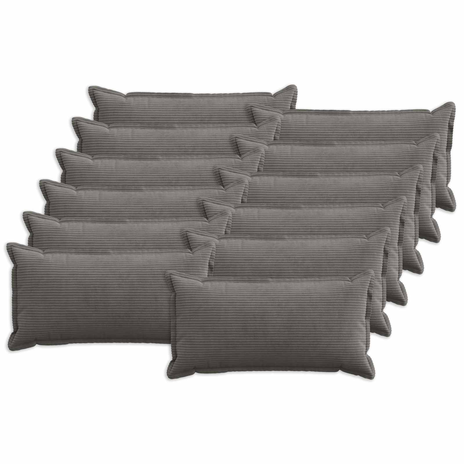 Federa 12 pz HOUTEN Grigio Scuro 40 x 80 cm corduroy