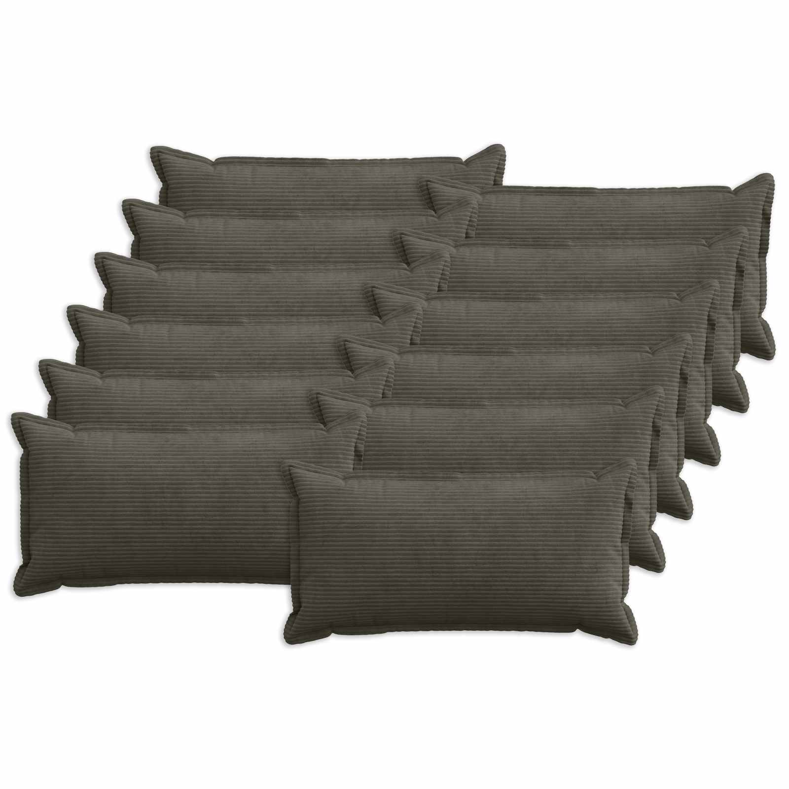Federa 12 pz HOUTEN Antracite 40 x 80 cm corduroy