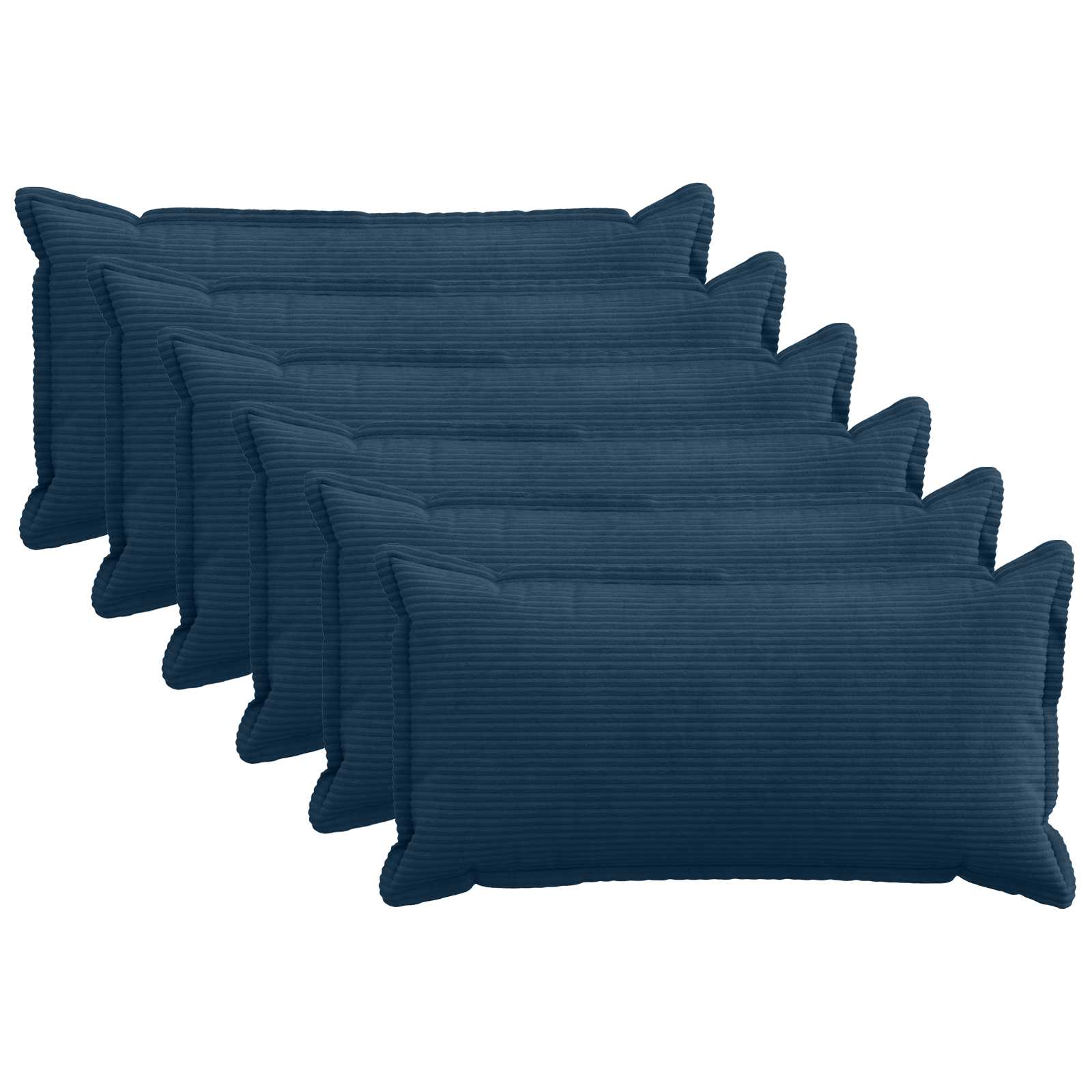 Federa 6 pz HOUTEN Blu navy 40 x 80 cm corduroy