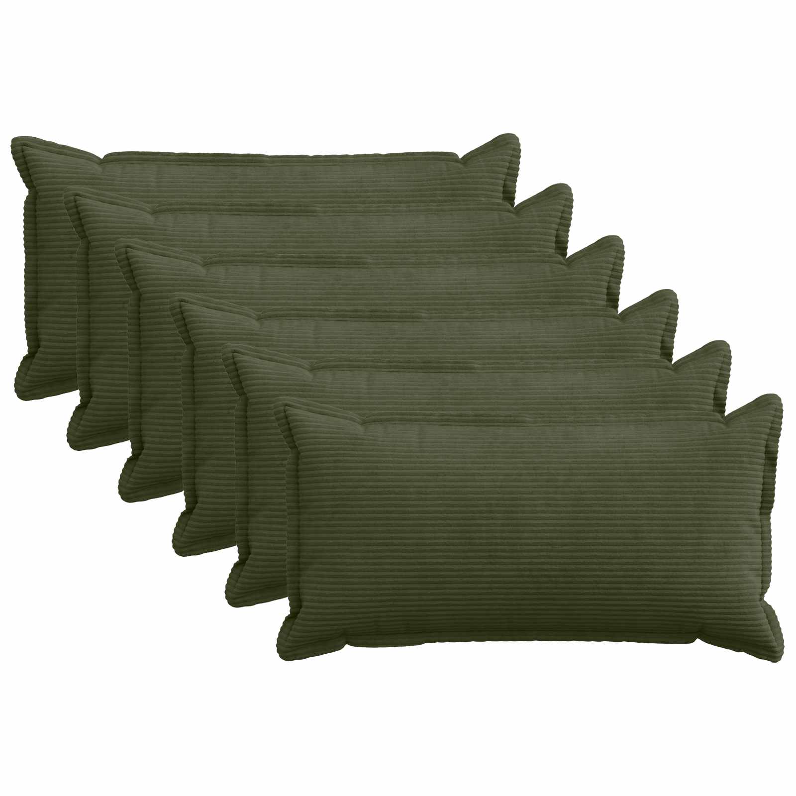 Federa 6 pz HOUTEN Verde 40 x 80 cm corduroy