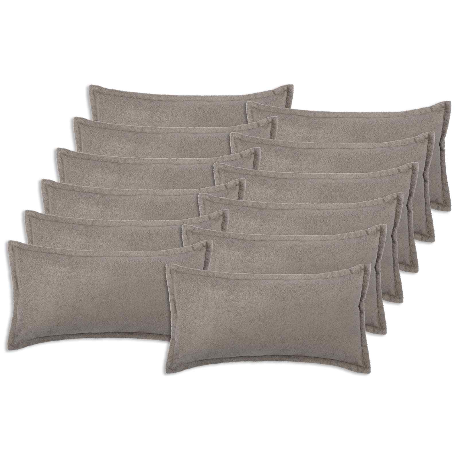 Federa 12 pcs HOUTEN Grigio Chiaro 40 x 80 cm Bouclé