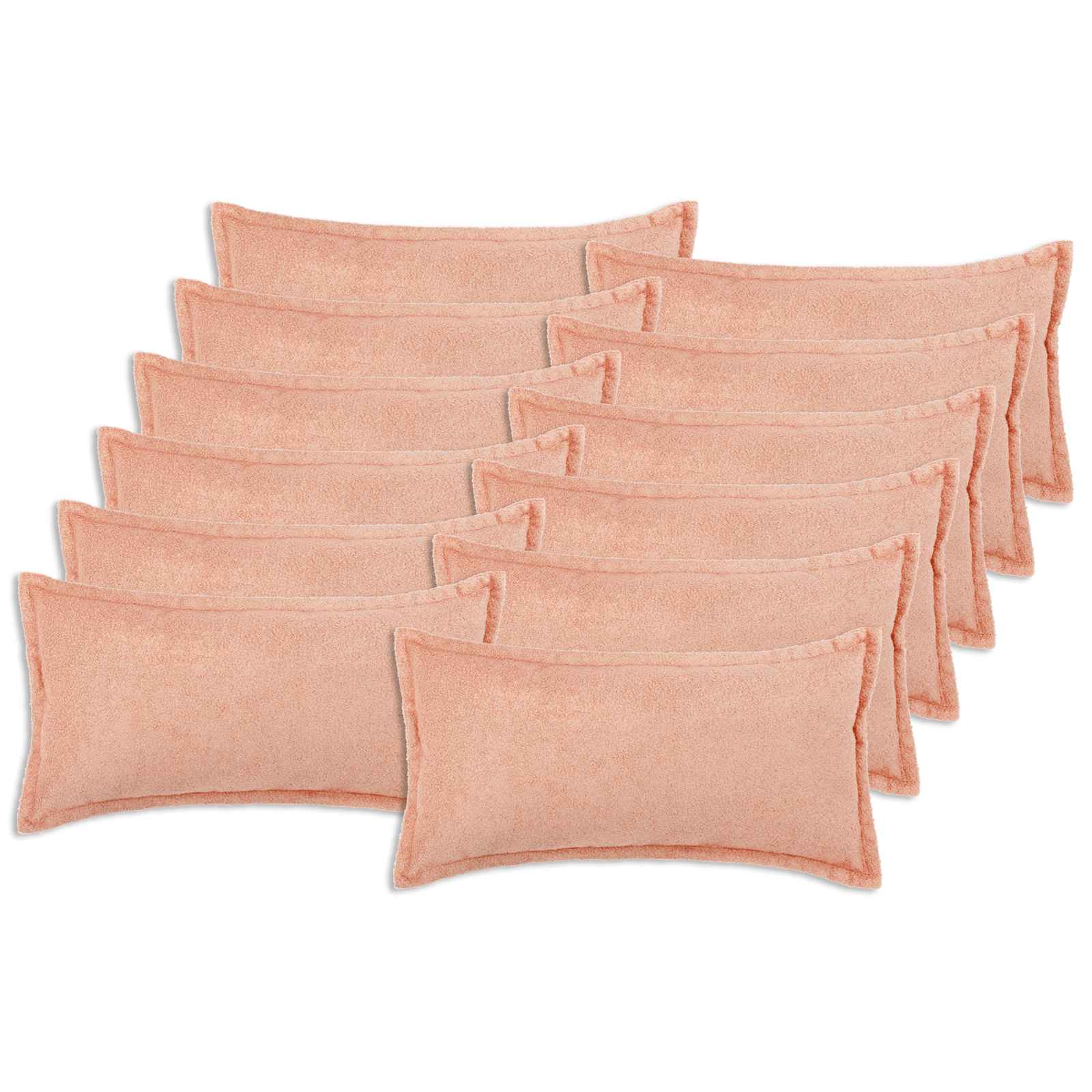 Federa 12 pcs HOUTEN Rosa 40 x 80 cm Bouclé