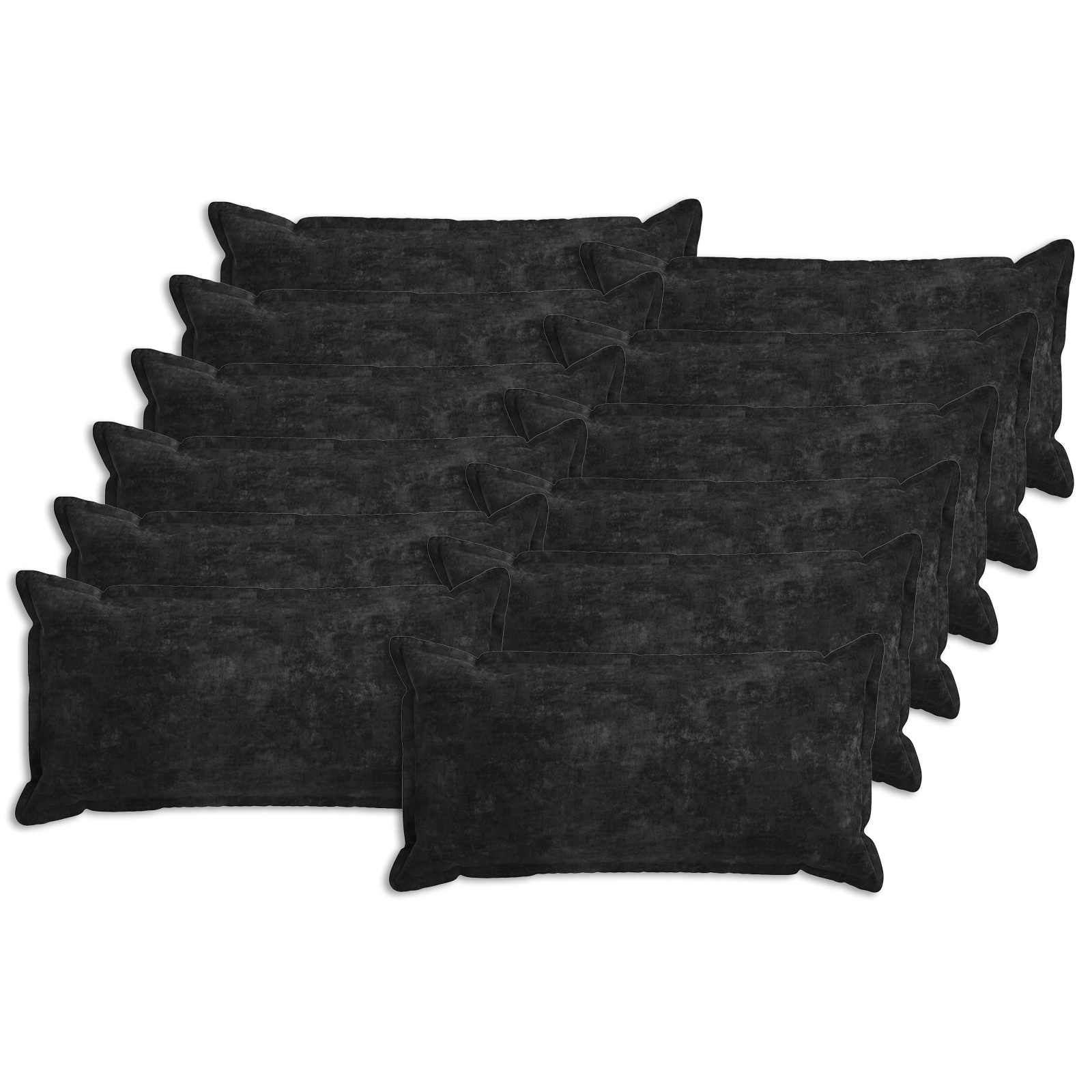 Federa 12 pz HOUTEN Antracite 40 x 80 cm Tessuto Chenille