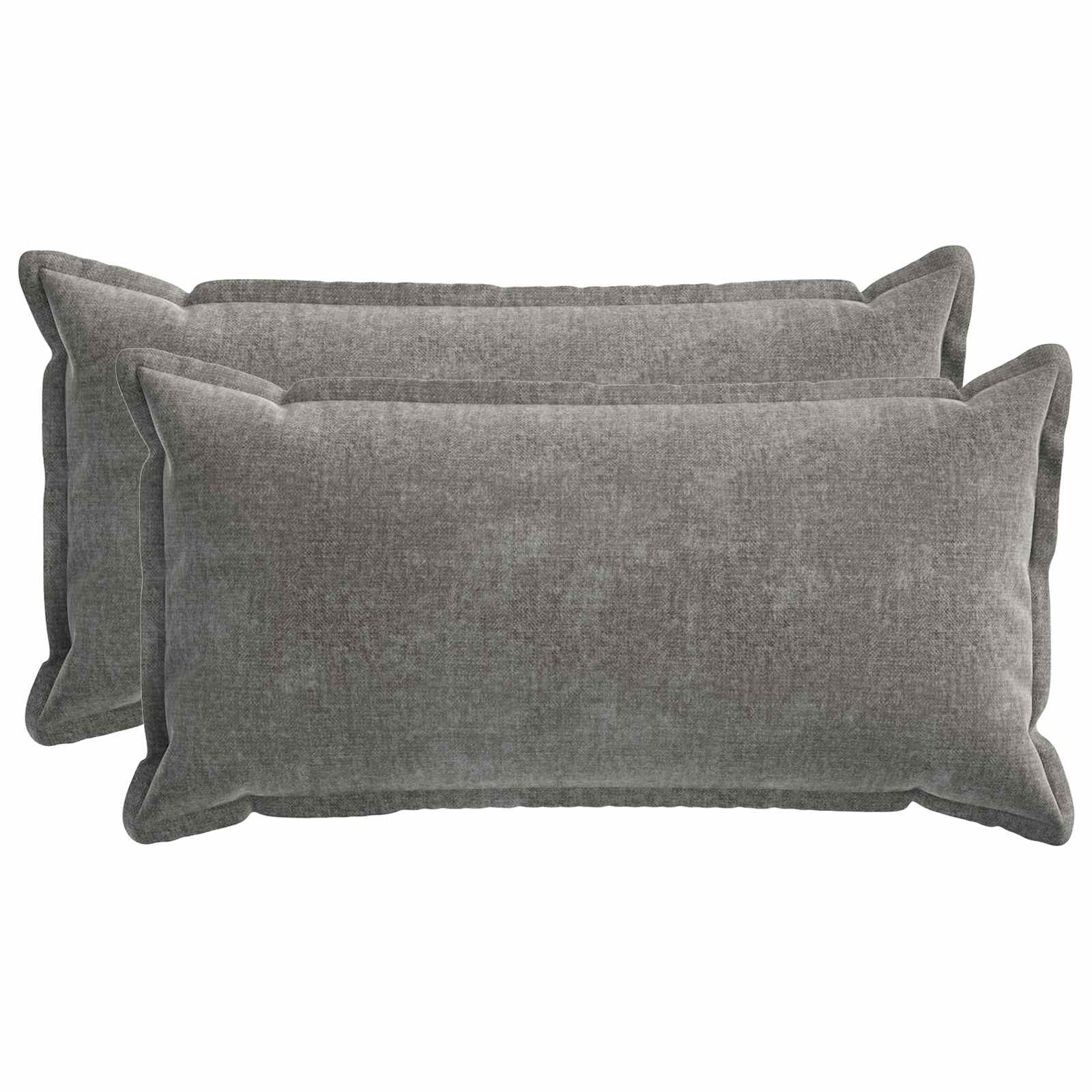 Federa 2 pz HOUTEN Grigio Scuro 40 x 80 cm Tessuto Chenille