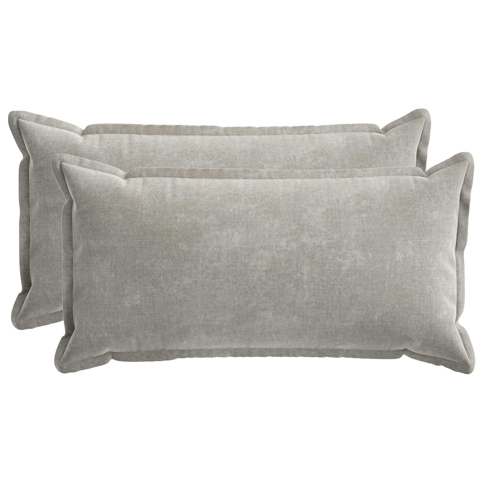 Federa 2 pz HOUTEN Grigio Chiaro 40 x 80 cm Tessuto Chenille