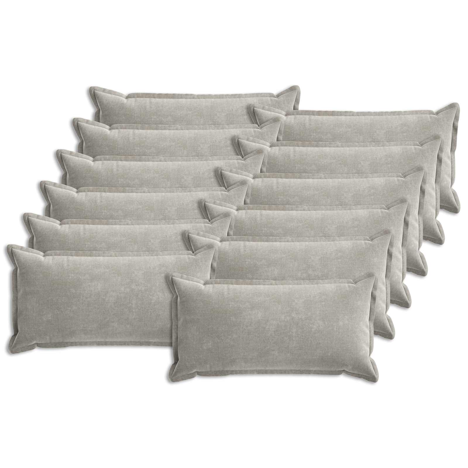 Federa 12 pz HOUTEN Grigio Chiaro 40 x 80 cm Tessuto Chenille
