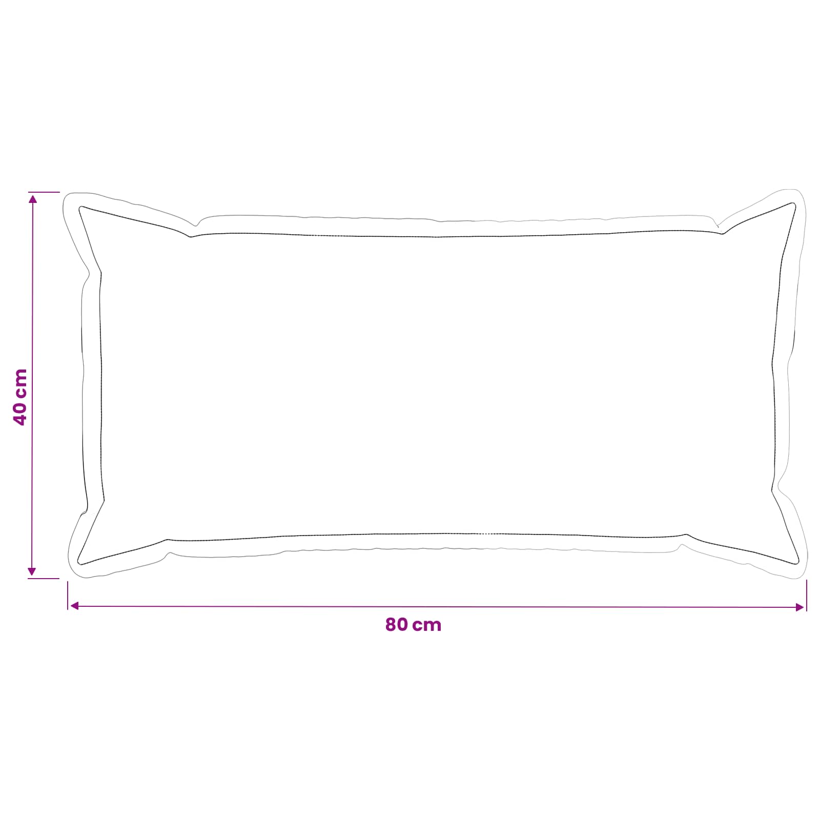 Federa 2 pz HOUTEN Blu 40 x 80 cm Tessuto Chenille