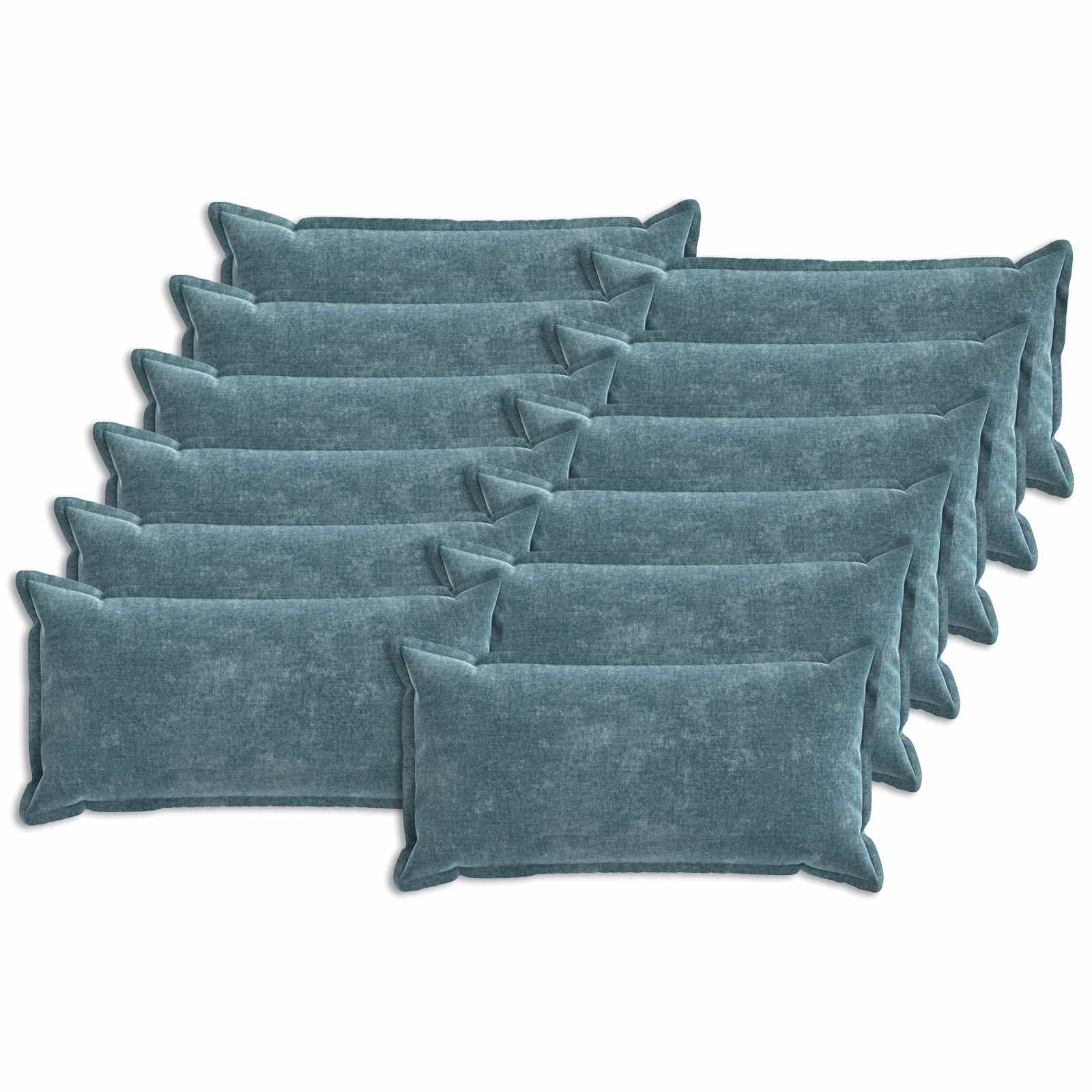 Federa 12 pz HOUTEN Blu 40 x 80 cm Tessuto Chenille